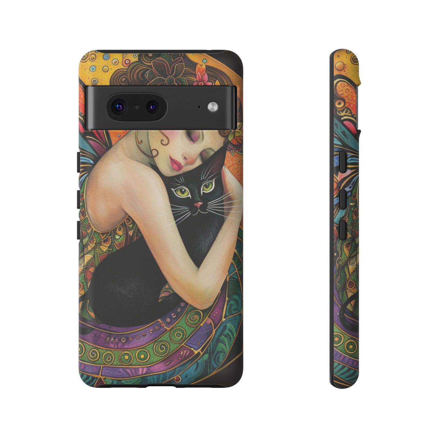 Colorful Art Phone Case with Cat and Fairy Design, Phone Cover Gift for Cat Lovers, Unique Floral Case, Magical Design, Vibrant Phone [...]