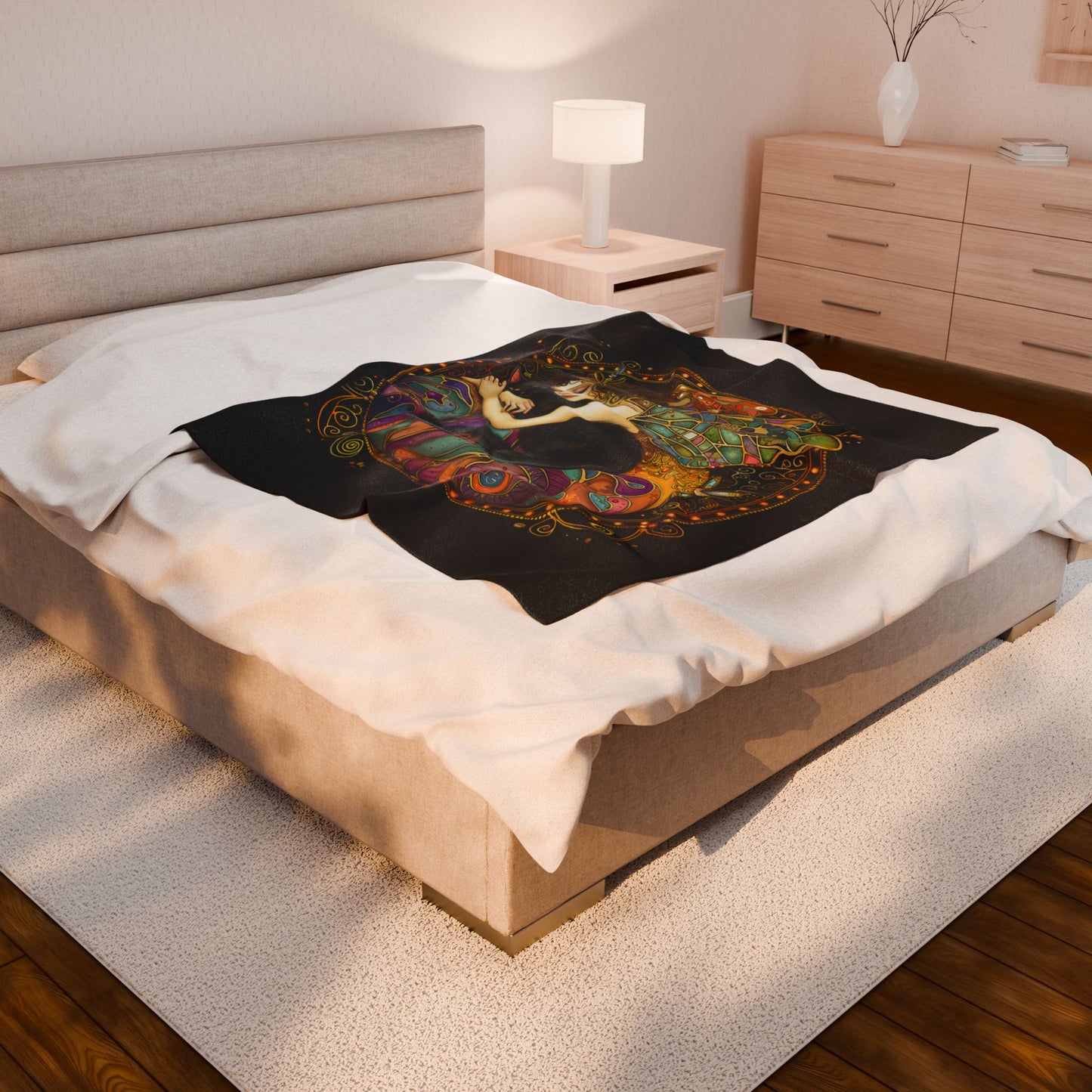 Artistic Fairy Velveteen Plush Blanket, Magical Home Décor, Cozy Gift for All Occasions, Soft Throw for Relaxation