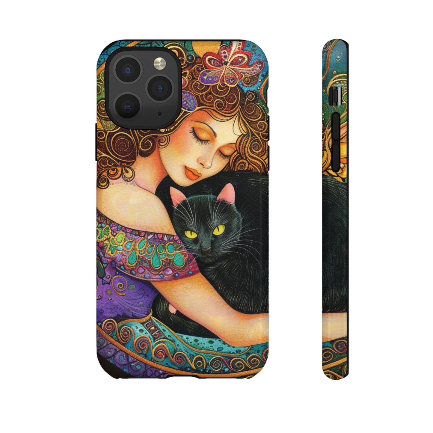 Colorful Cat Art Phone Case, Tough Phone Cover for Cat Lovers, Gift for Pet Owners, Artistic Mobile Case, Cute Cat Design
