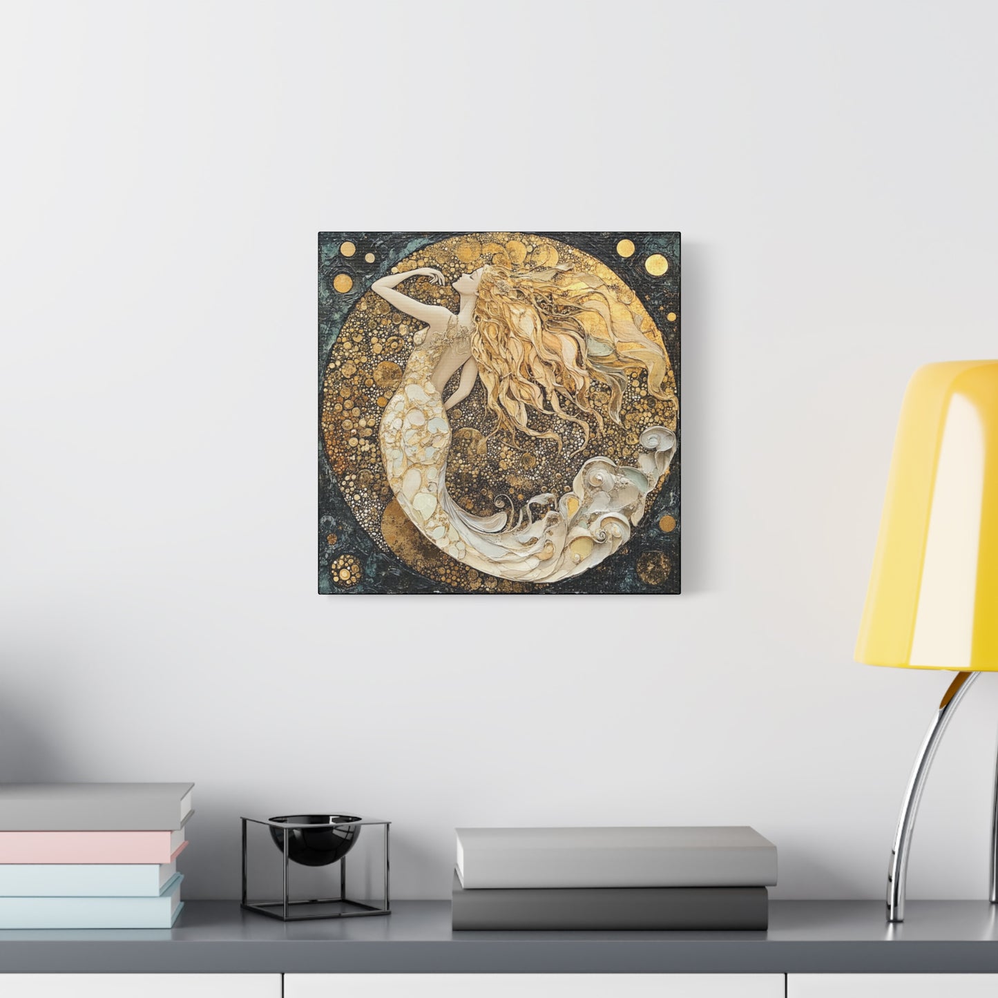 Elegant Mermaid Canvas Art, Home Decor, Wall Art, Gift for Her, Coastal Vibes, Housewarming Gift