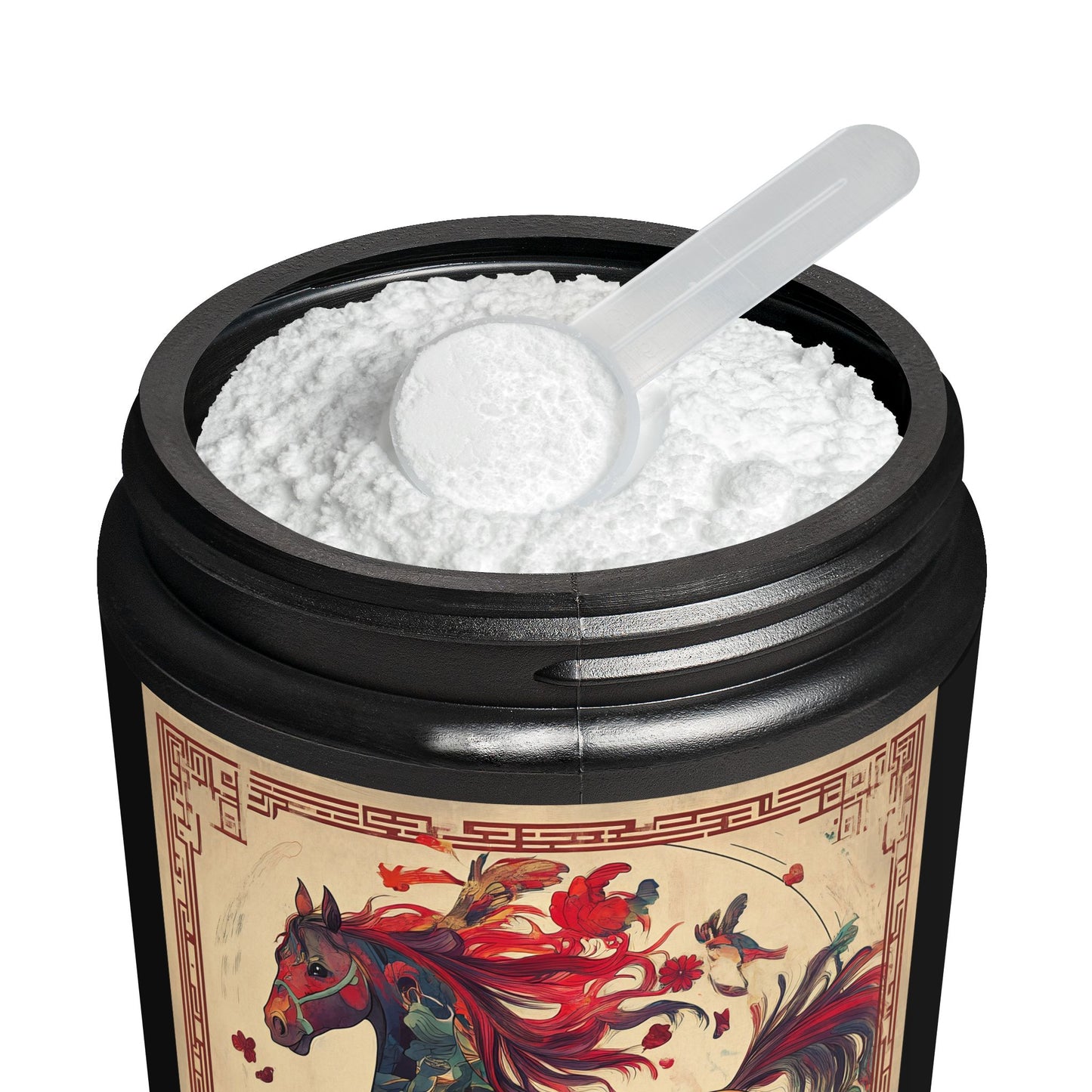 Creatine Monohydrate Supplement (300g, 10.58oz) Year of The Horse Illustration
