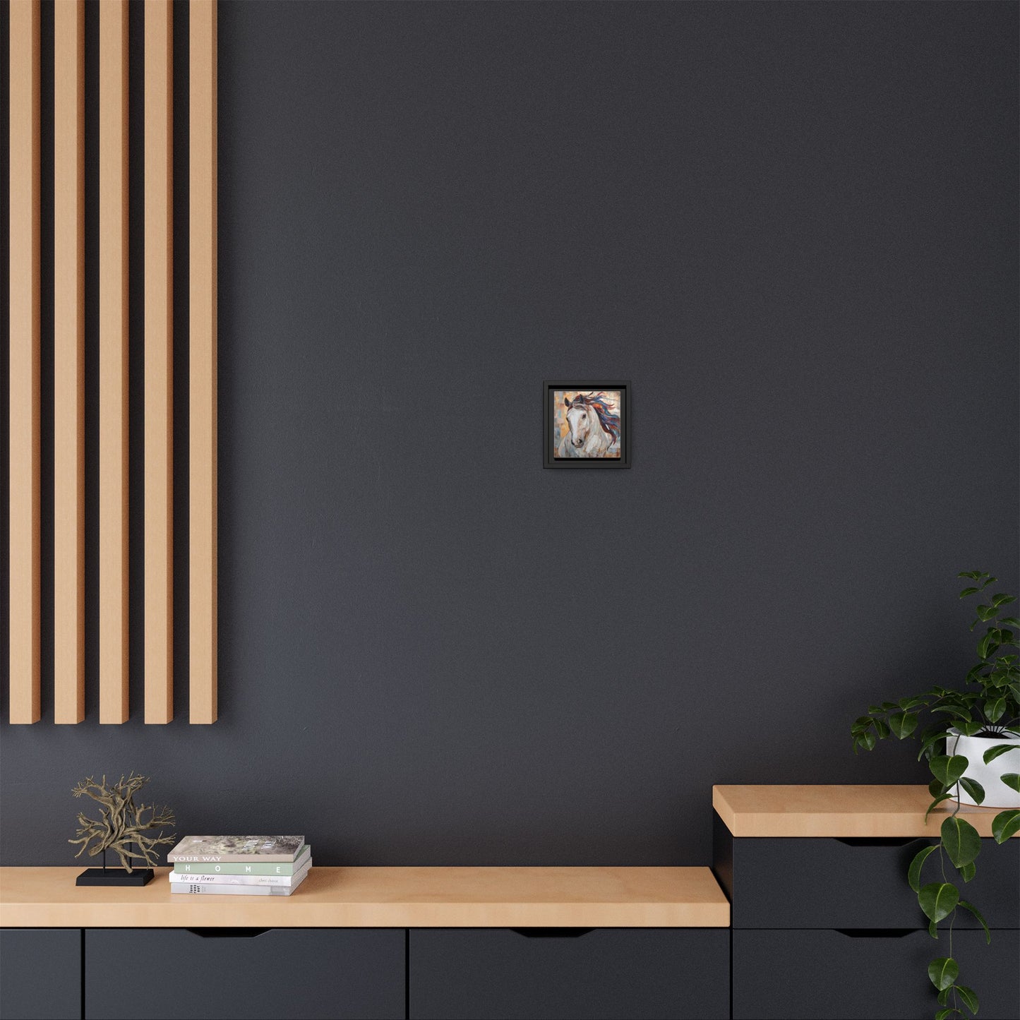 Colorful Mane Horse Matte Canvas Framed | Equine Wall Art