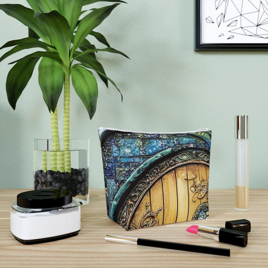 Fairy Door Mystical Floral Cosmetic Bag | Travel Pouch, Makeup Organizer, Gift for Her, Boho Style, Unique Design
