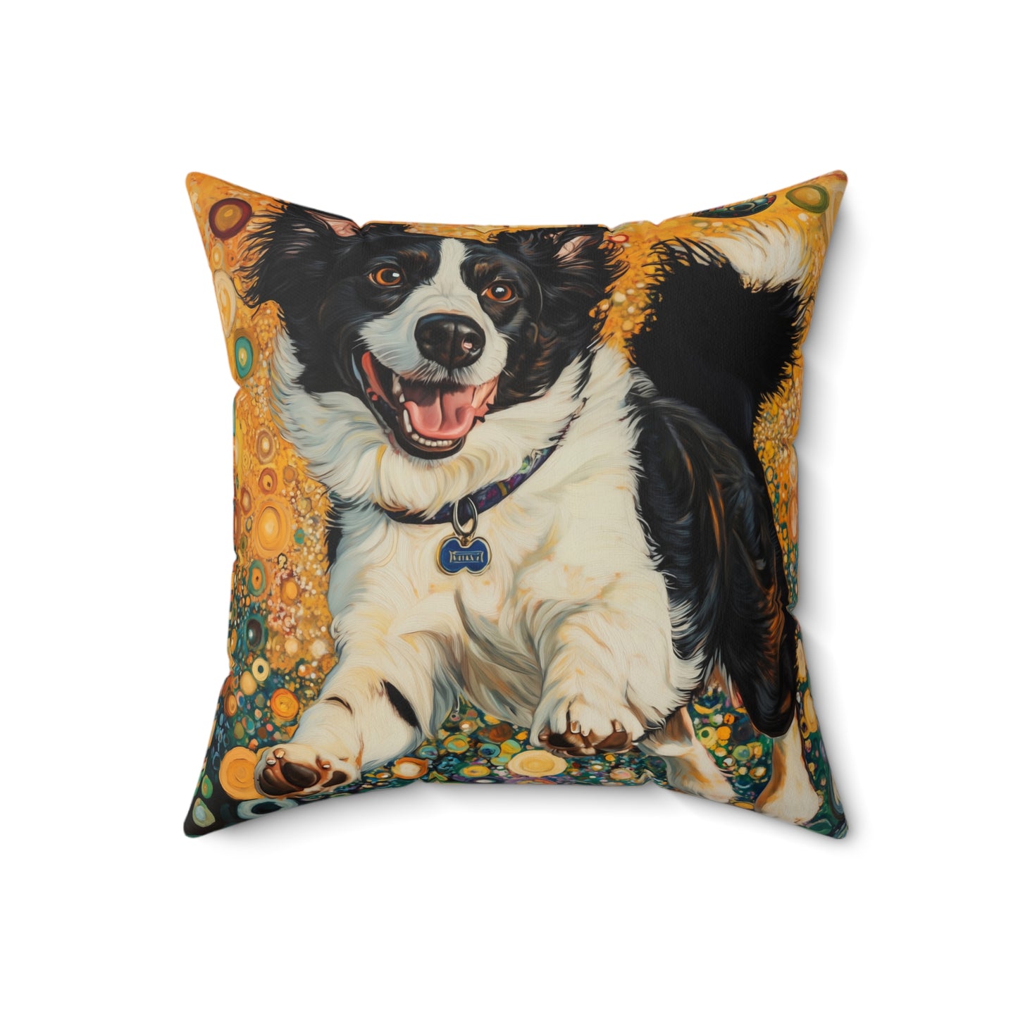 Pickleball Border Collie Pillow | Faux Suede Square Pillow
