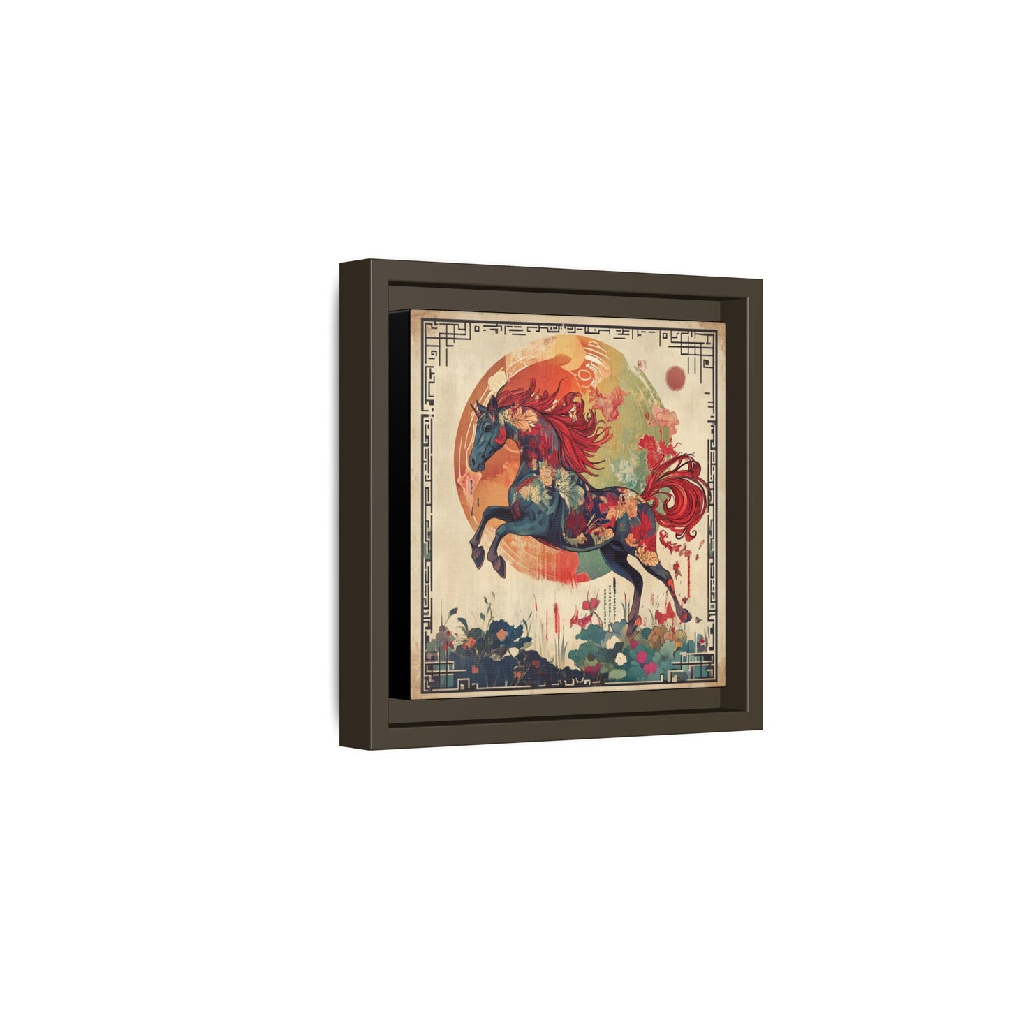 Fire Horse Year Matte Canvas Framed Print