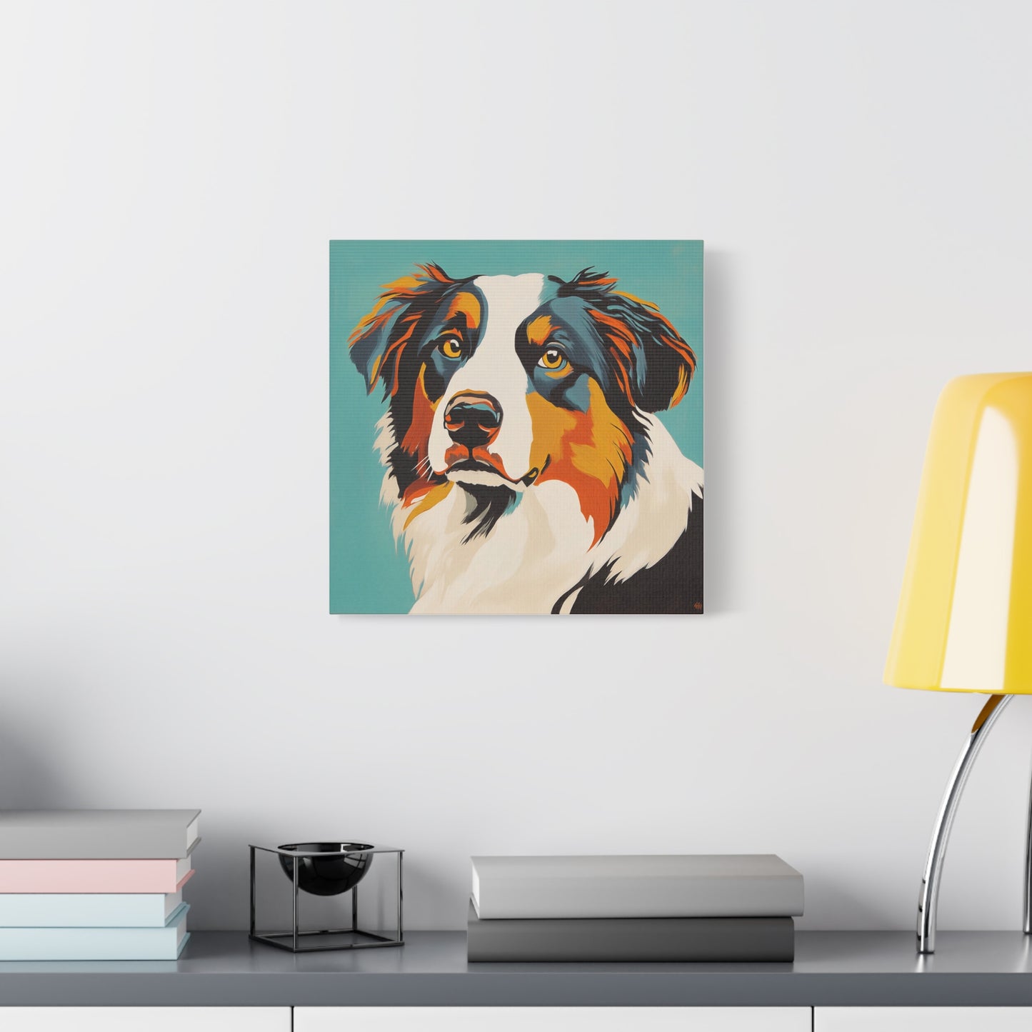 Mid Century Modern Aussie Canvas Wall Art, Home Decor, Pet Lover Gift, Dog Art, Animal Lover Decor