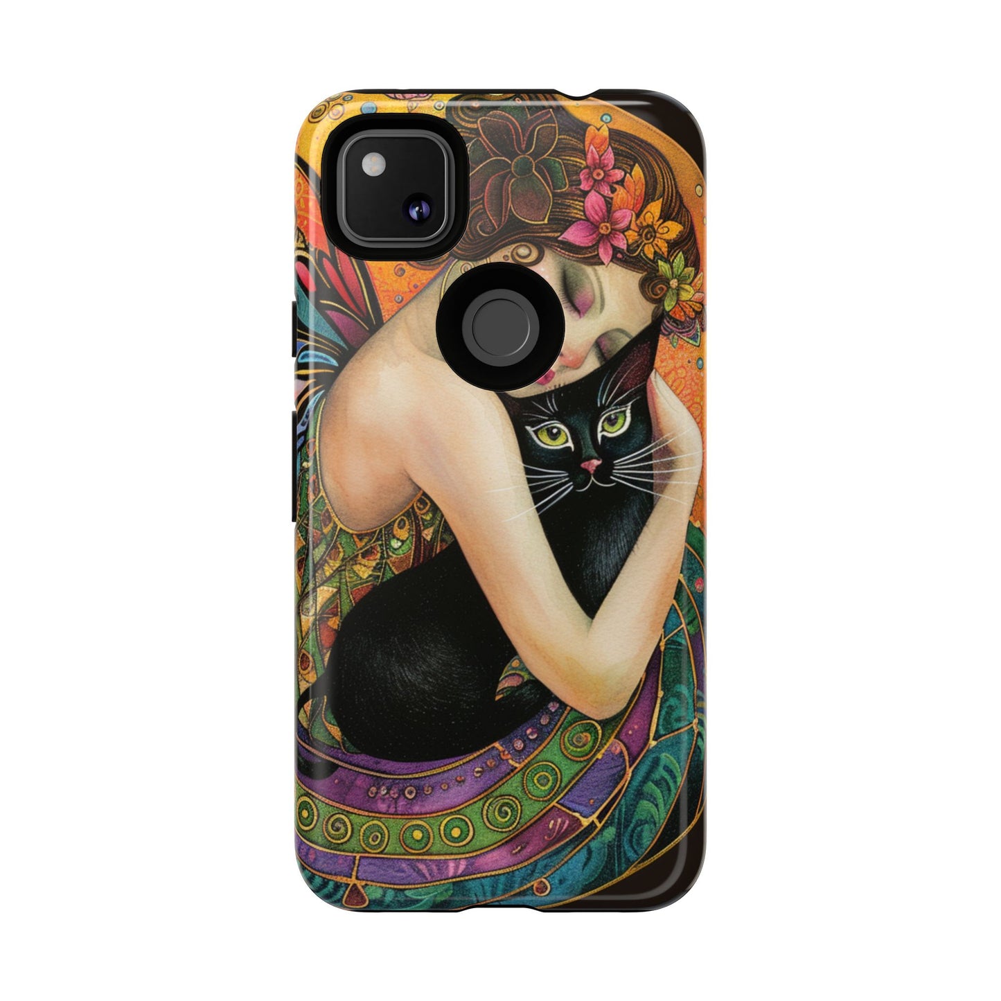 Colorful Art Phone Case with Cat and Fairy Design, Phone Cover Gift for Cat Lovers, Unique Floral Case, Magical Design, Vibrant Phone [...]