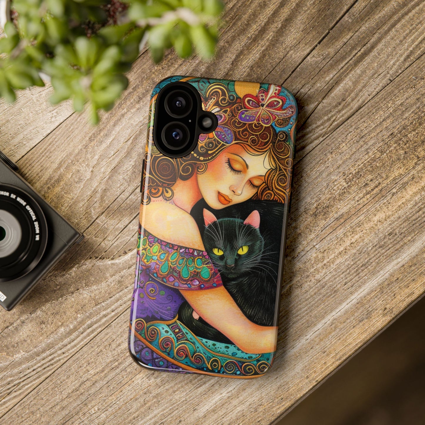 Colorful Cat Art Phone Case, Tough Phone Cover for Cat Lovers, Gift for Pet Owners, Artistic Mobile Case, Cute Cat Design