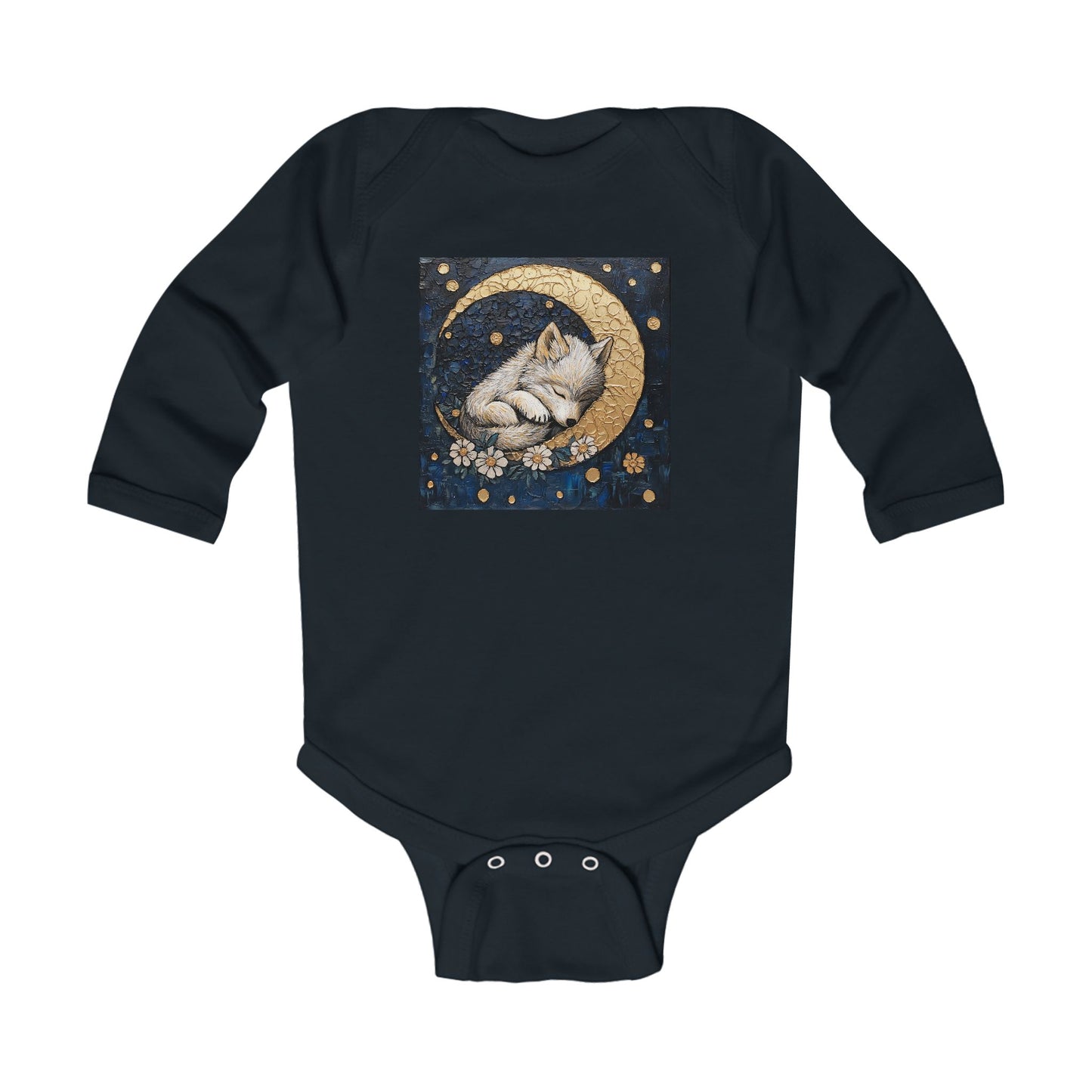 Cozy Wolf Nap Infant Long Sleeve Bodysuit | Cute Baby Outfit for Cat Lovers | Unique Baby Gift | Perfect for New Parents, Holidays, Birthdays