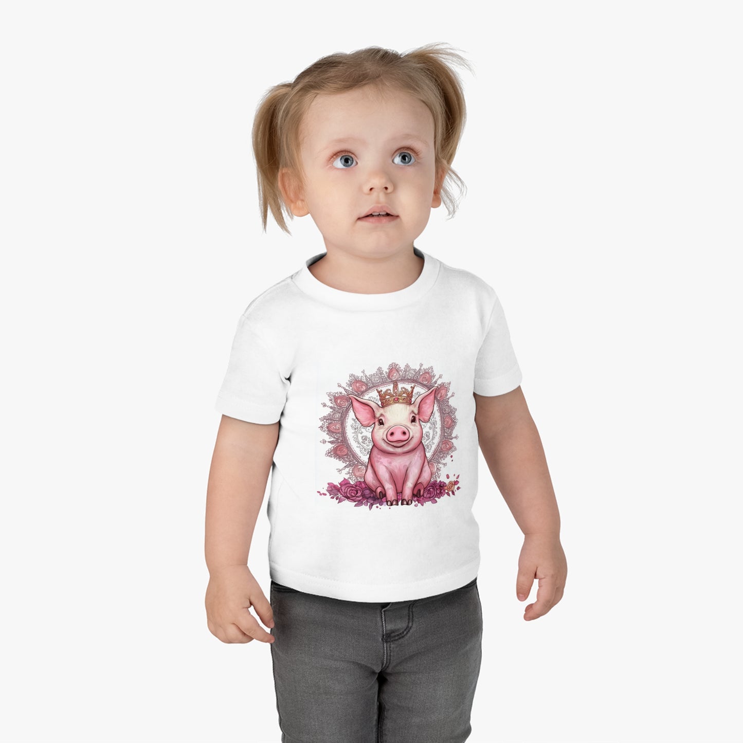 Princess Pig Graphic Infant Tee, Perfect for Newborns, Gifts, Toddler Outfits, Baby Shower, Animal Lover's Shirt