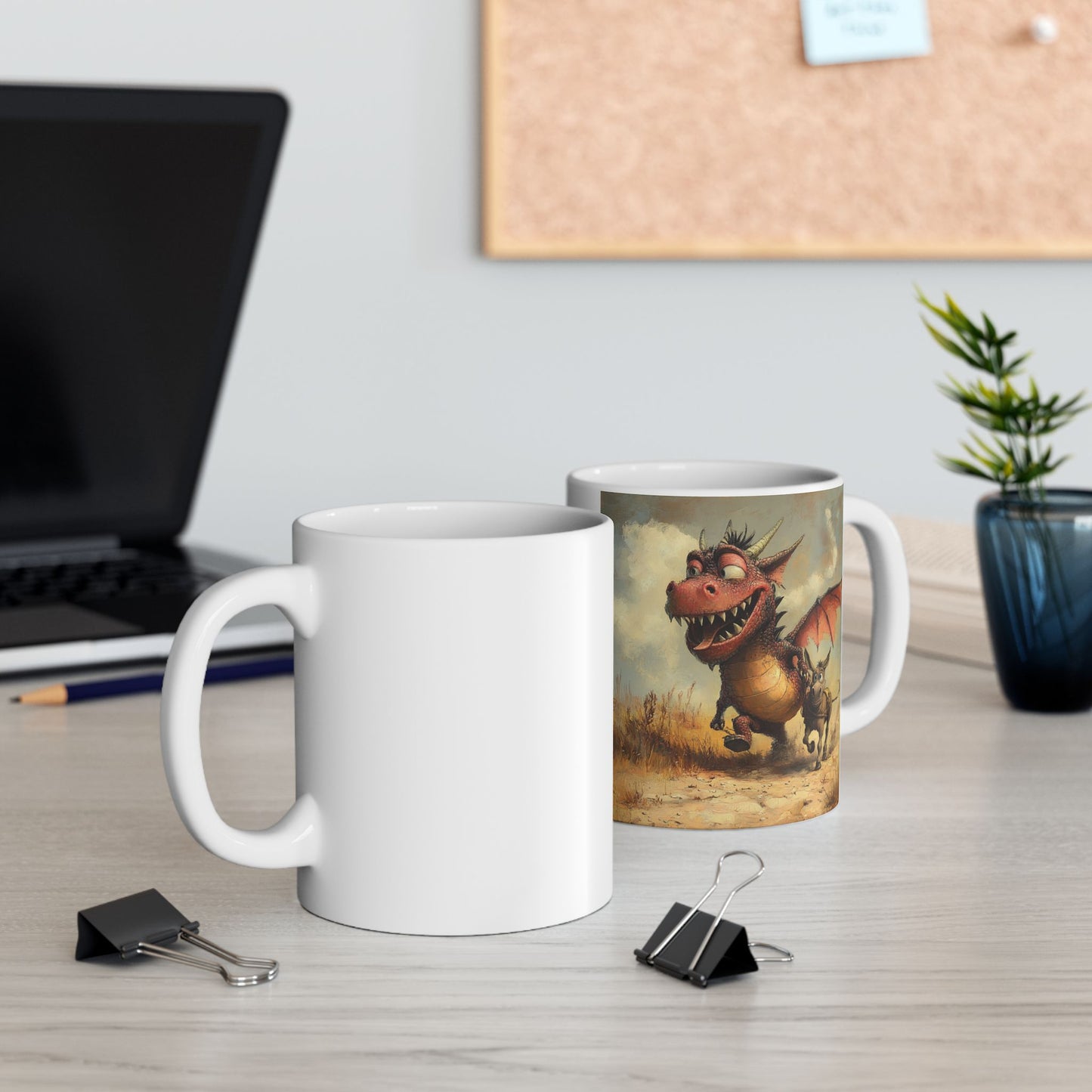 Dragon Ass Ceramic Mug - Whimsical Gift for Dragon Lovers, Unique Coffee Cup, Funny Tea Mug, Cute Dragon Artwork, Imaginary Creatures