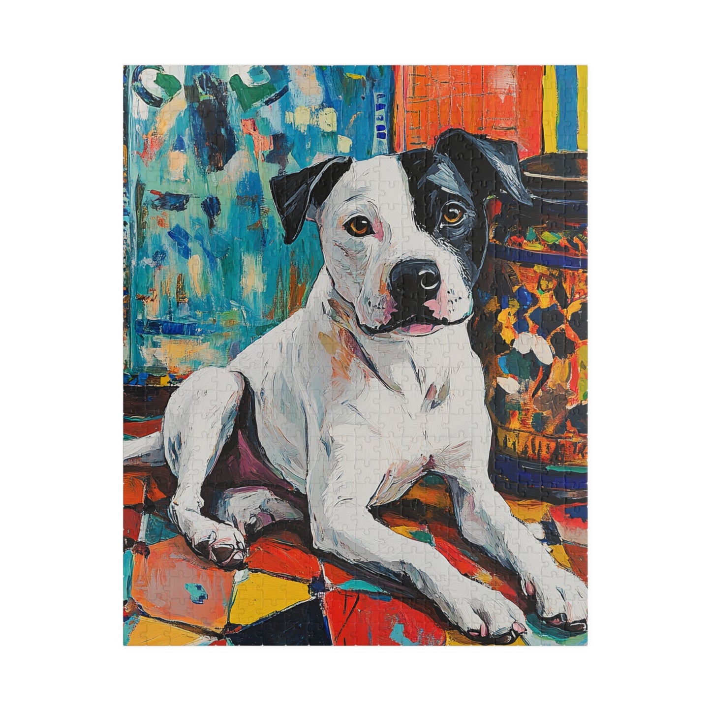 Custom for Verna Colorful Pitbull Art Puzzle – Dog Jigsaw Puzzle (110–1014 pcs)