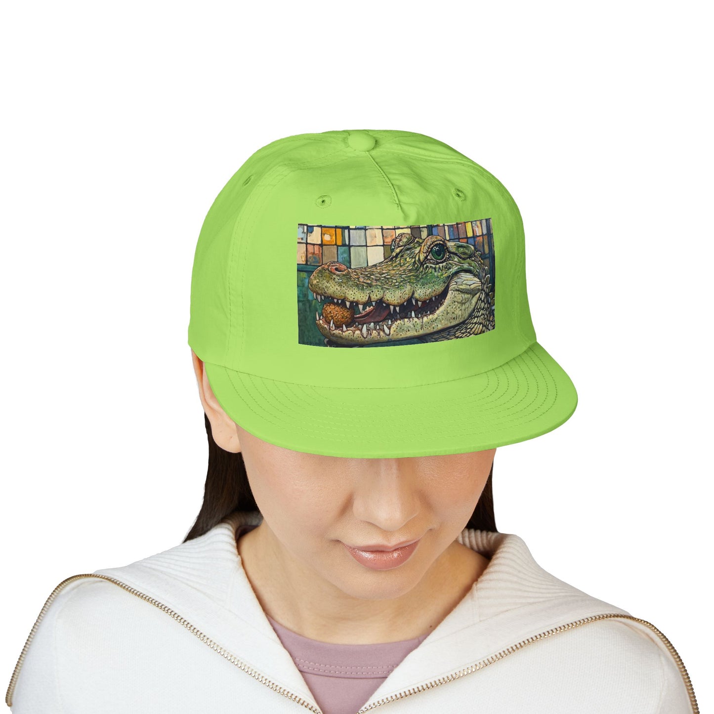 Alligator Bites Surf Cap, Beach Hat, Summer Accessory, Cute Gift, Outdoor Recreation, Unique Beach Style