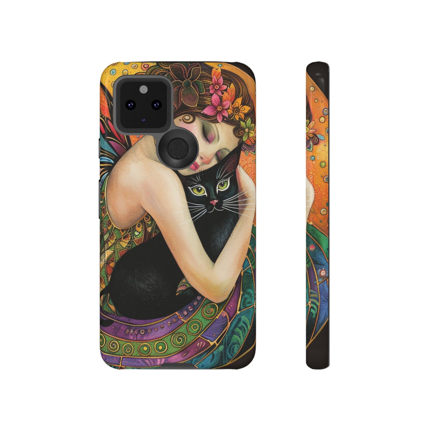 Colorful Art Phone Case with Cat and Fairy Design, Phone Cover Gift for Cat Lovers, Unique Floral Case, Magical Design, Vibrant Phone [...]