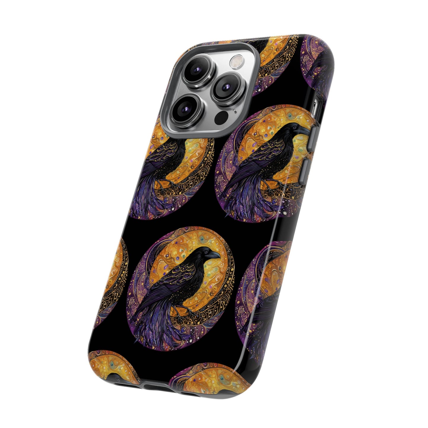 Raven Celestial Phone Case, Astrological Gift, Bird Lover Accessory, Tough Phone Cover, Gothic Aesthetic, Halloween Tech Decor