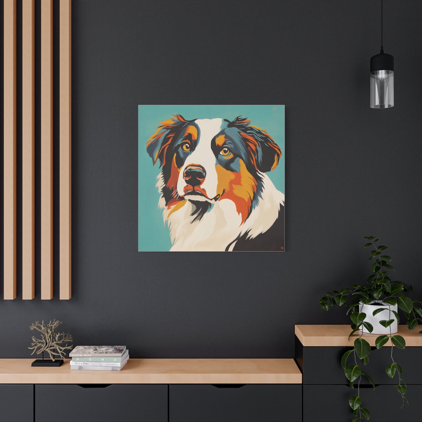 Mid Century Modern Aussie Canvas Wall Art, Home Decor, Pet Lover Gift, Dog Art, Animal Lover Decor