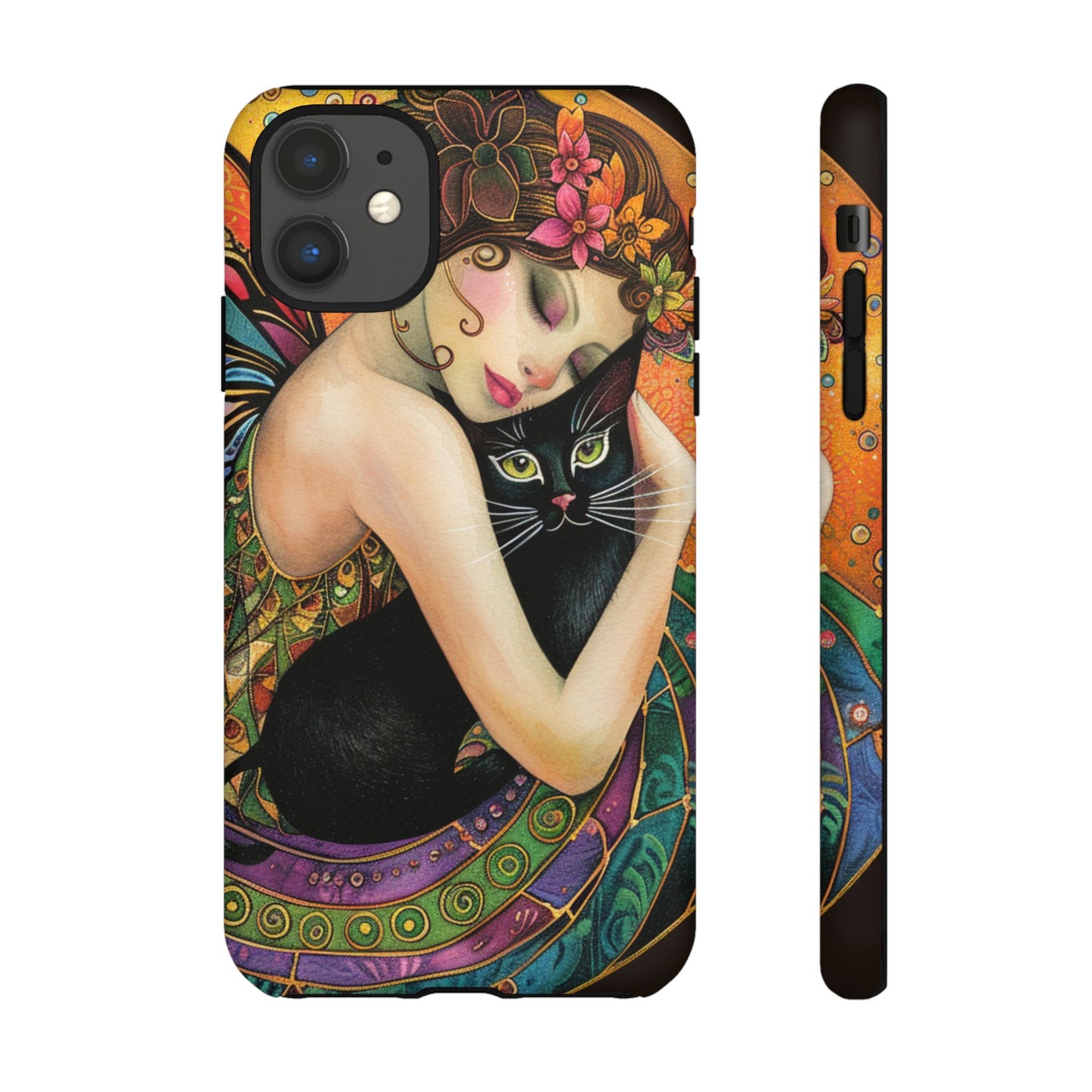 Colorful Art Phone Case with Cat and Fairy Design, Phone Cover Gift for Cat Lovers, Unique Floral Case, Magical Design, Vibrant Phone [...]