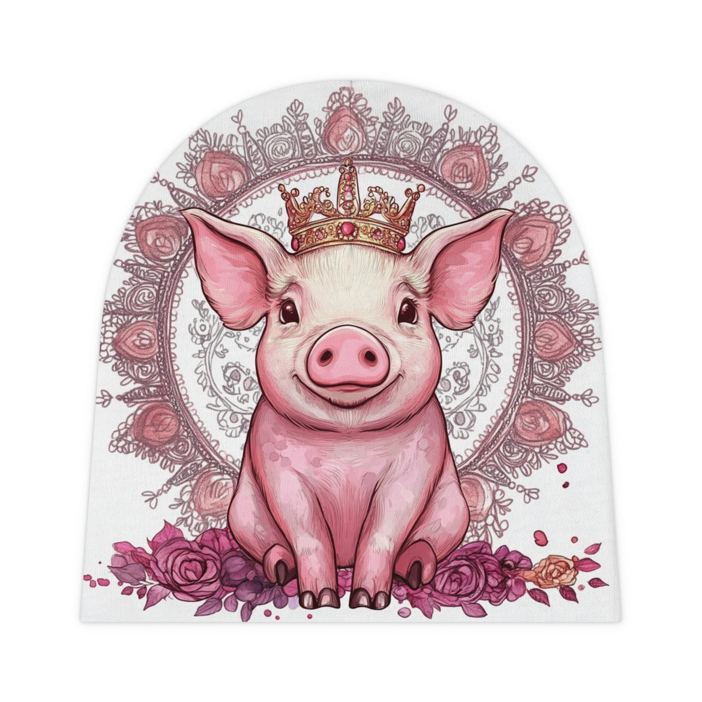 Princess Pig Crown Baby Beanie | Infant Hat, Cute Nursery Decor, Baby Shower Gift, Toddler Accessories, Seasonal Wear