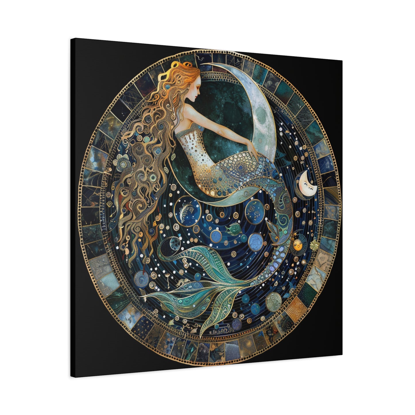 Mermaid Art Canvas Print, Nautical Home Decor, Ocean Lover's Gift, Fantasy Wall Art, Beach House Wall Hanging