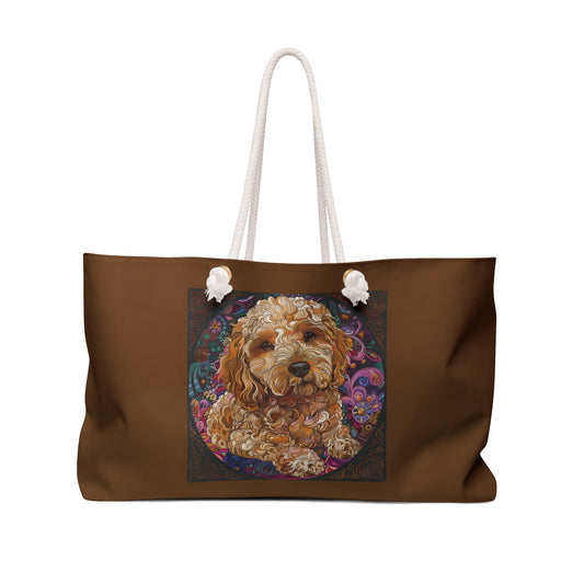 Dog Lover's Weekender Bag, Pet Travel Tote, Floral Dog Design Bag, Stylish Weekend Getaway Bag, Gift for Dog Owners