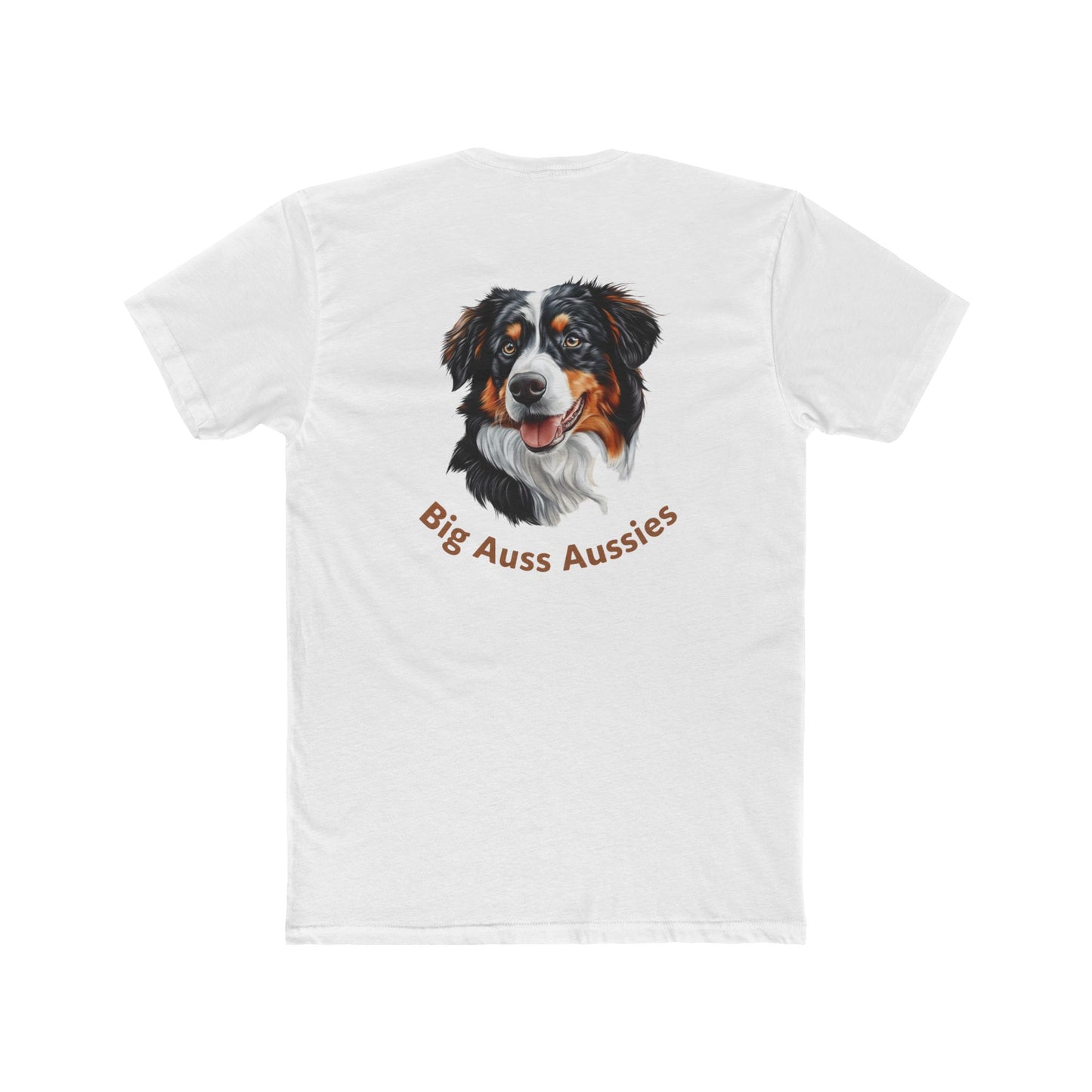 Big Auss Aussies Cotton Crew Tee for Australian Shepherd Lovers