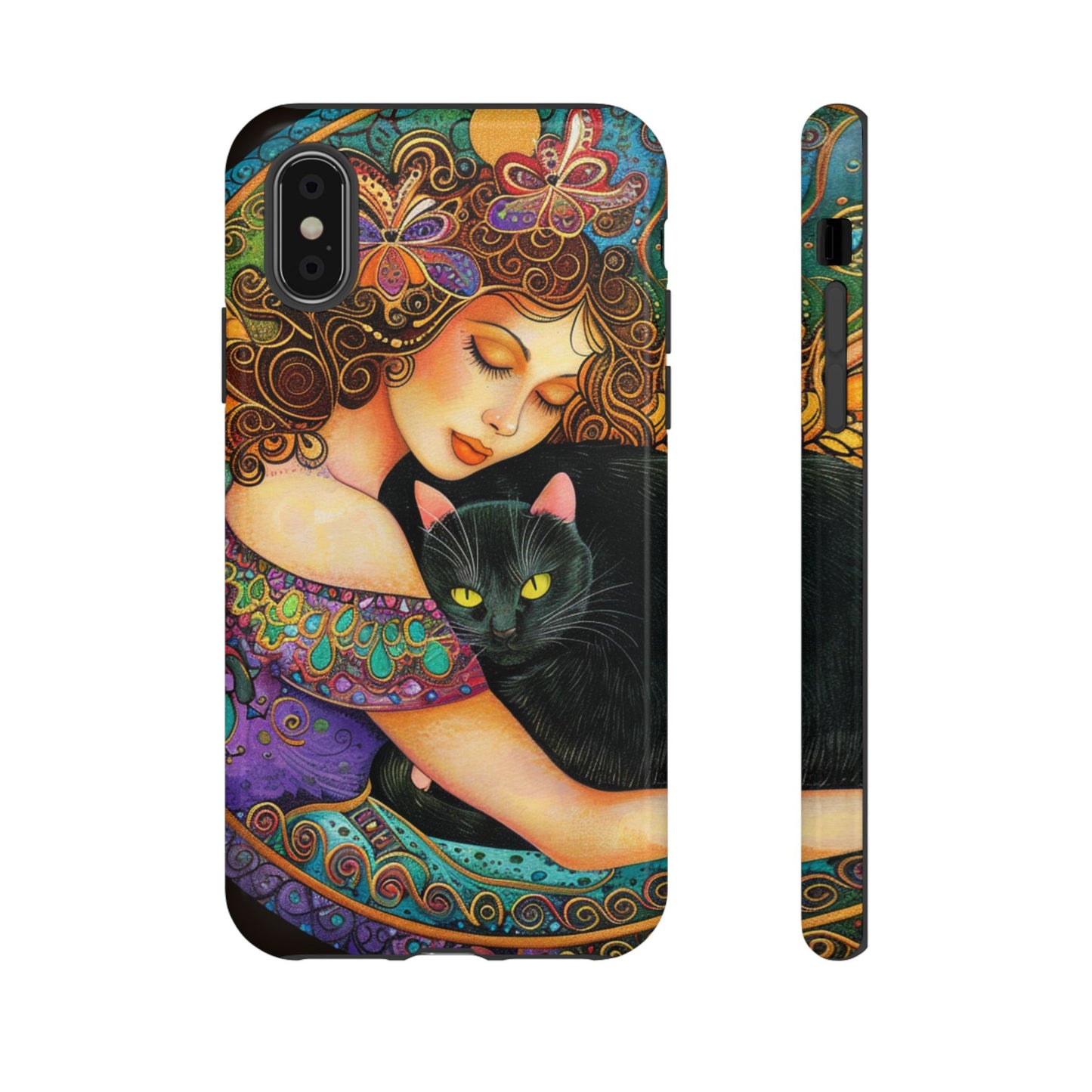 Colorful Cat Art Phone Case, Tough Phone Cover for Cat Lovers, Gift for Pet Owners, Artistic Mobile Case, Cute Cat Design