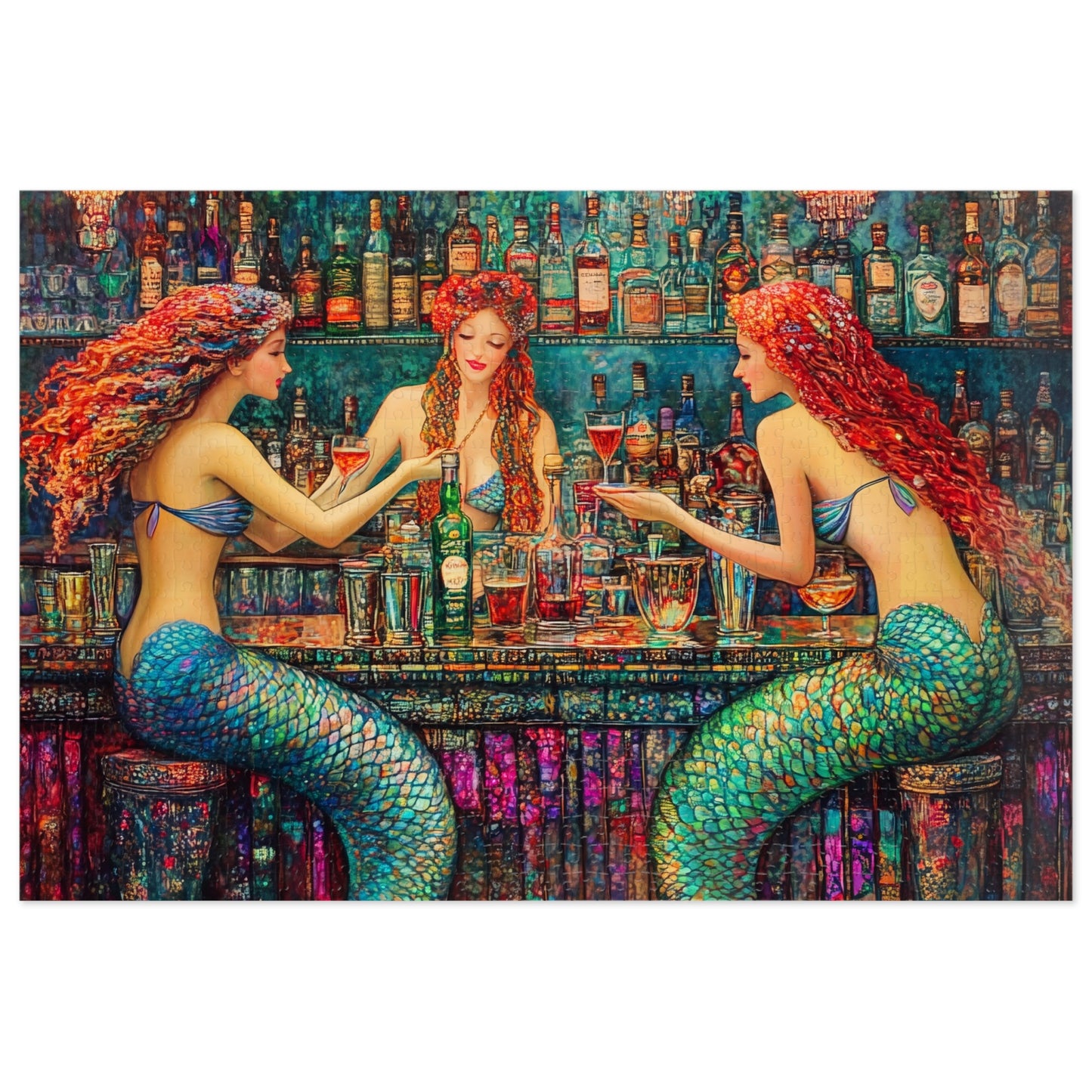 Mermaid Bar Gift Store Jigsaw Puzzle | 500-Piece Puzzle with Tin
