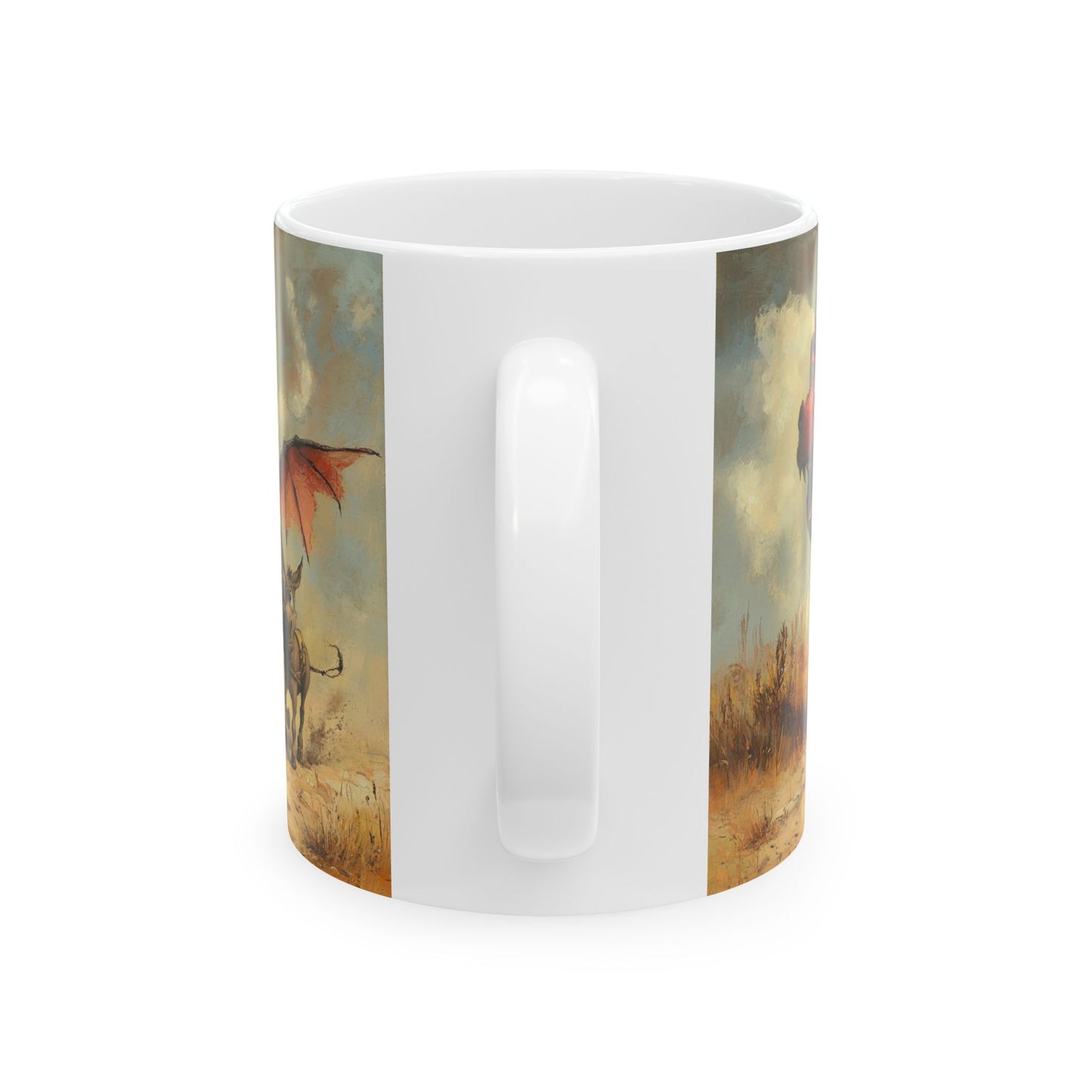 Dragon Ass Ceramic Mug - Whimsical Gift for Dragon Lovers, Unique Coffee Cup, Funny Tea Mug, Cute Dragon Artwork, Imaginary Creatures