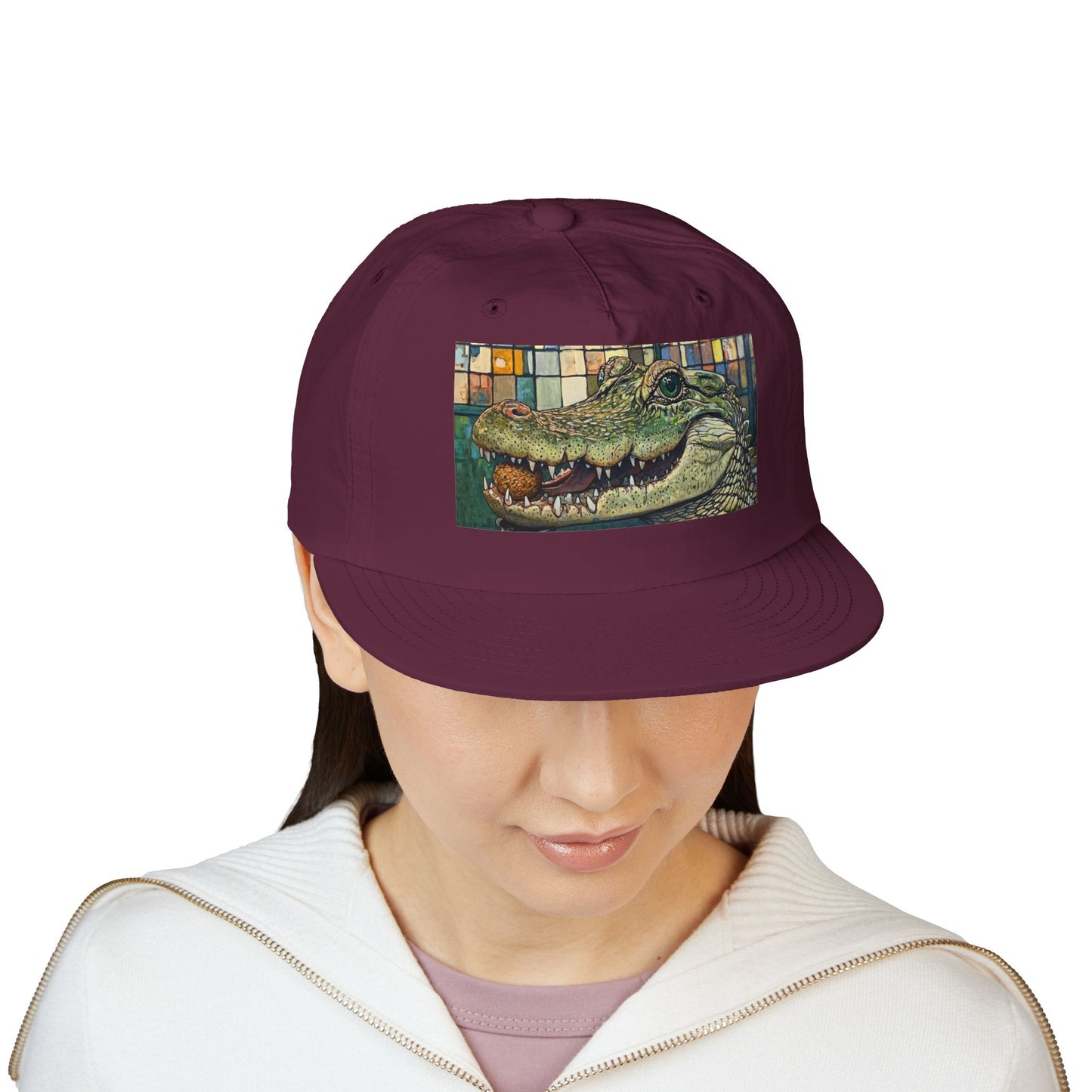 Alligator Bites Surf Cap, Beach Hat, Summer Accessory, Cute Gift, Outdoor Recreation, Unique Beach Style
