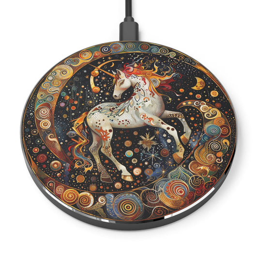 Magical Unicorn Wireless Charger, Mystical Phone Charger, Unique Desk Decor, Fantasy Gift for Kids, Fast Charging Pad