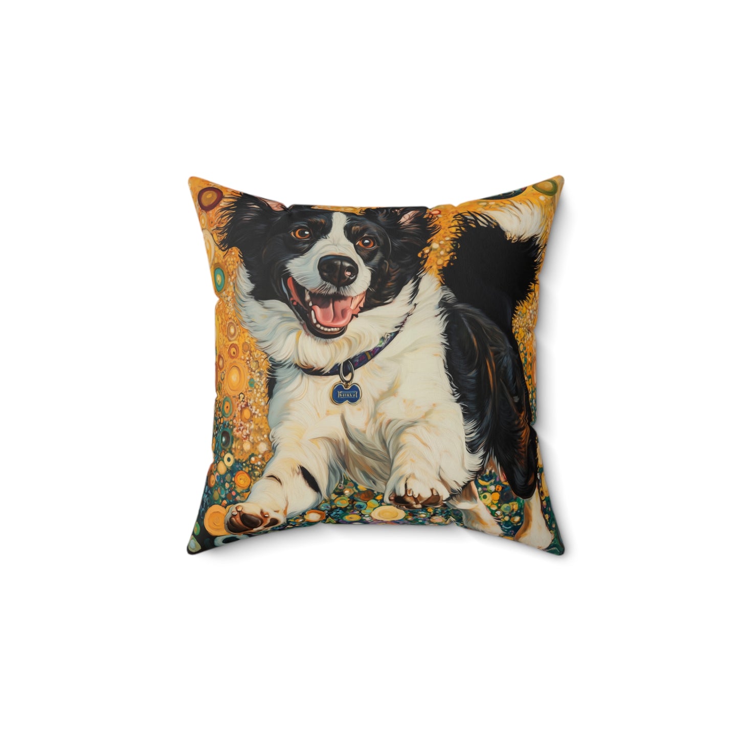 Pickleball Border Collie Pillow | Faux Suede Square Pillow
