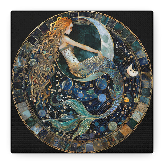 Mermaid Art Canvas Print, Nautical Home Decor, Ocean Lover's Gift, Fantasy Wall Art, Beach House Wall Hanging