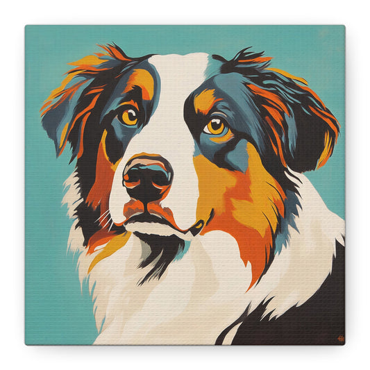 Mid Century Modern Aussie Canvas Wall Art, Home Decor, Pet Lover Gift, Dog Art, Animal Lover Decor