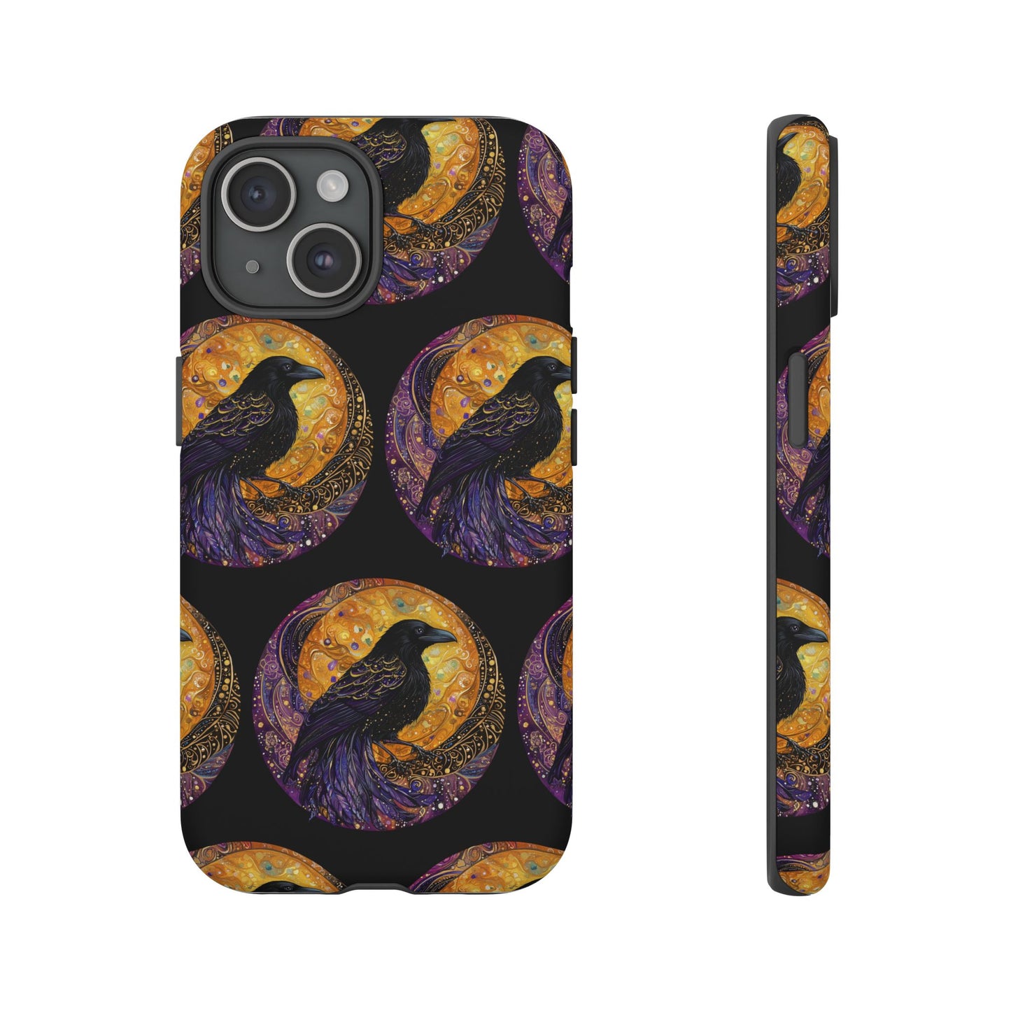 Raven Celestial Phone Case, Astrological Gift, Bird Lover Accessory, Tough Phone Cover, Gothic Aesthetic, Halloween Tech Decor