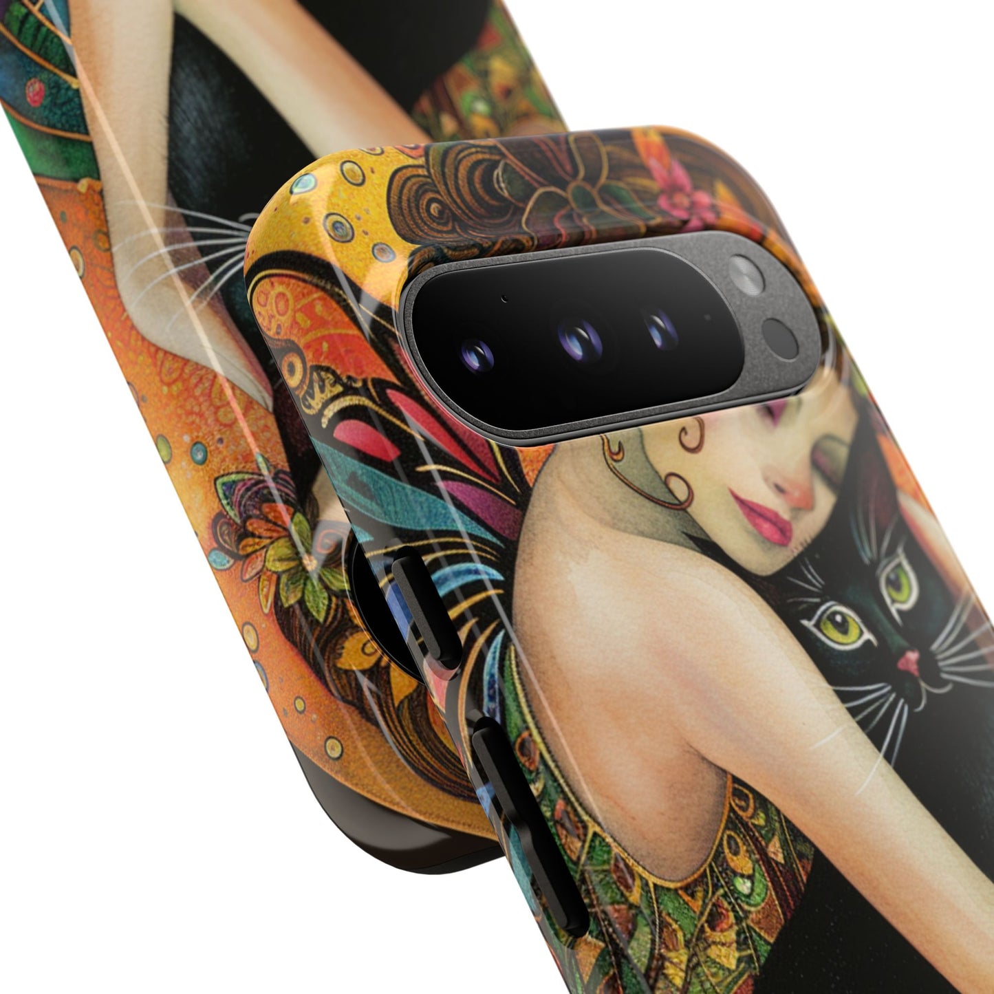 Colorful Art Phone Case with Cat and Fairy Design, Phone Cover Gift for Cat Lovers, Unique Floral Case, Magical Design, Vibrant Phone [...]