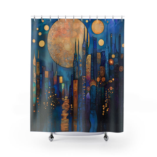 Cityscape Shower Curtain, Dreamy Bathroom Décor, Modern Art, Unique Gift, Home Essentials, Bathroom Upgrade