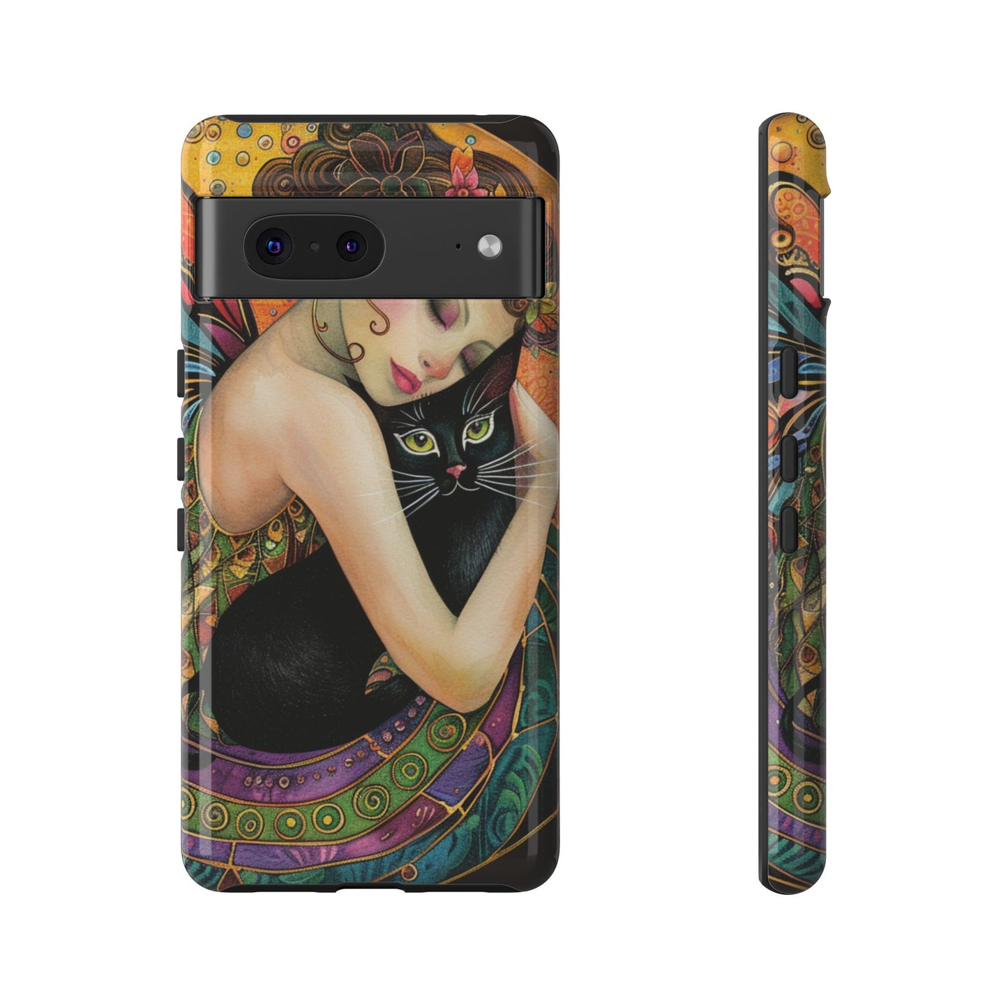 Colorful Art Phone Case with Cat and Fairy Design, Phone Cover Gift for Cat Lovers, Unique Floral Case, Magical Design, Vibrant Phone [...]