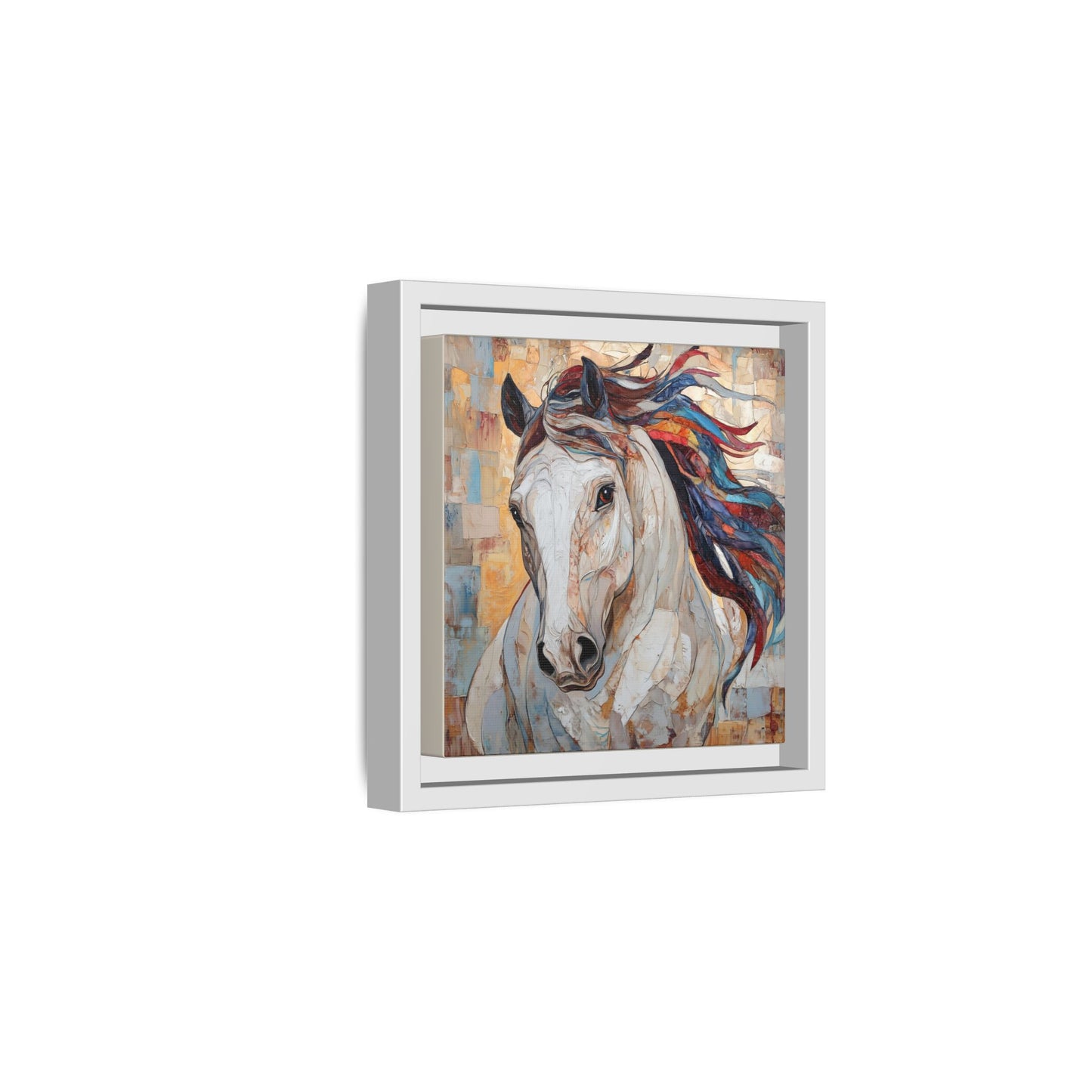 Colorful Mane Horse Matte Canvas Framed | Equine Wall Art