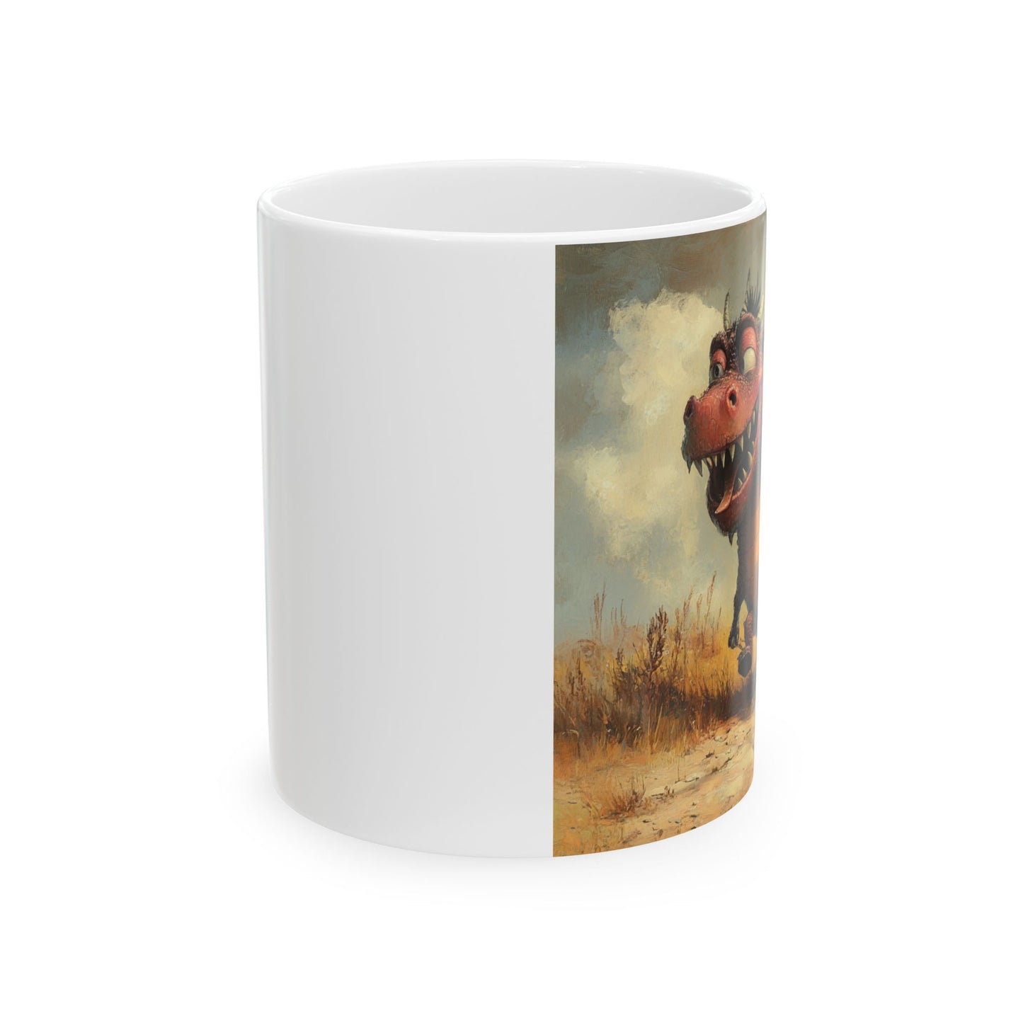 Dragon Ass Ceramic Mug - Whimsical Gift for Dragon Lovers, Unique Coffee Cup, Funny Tea Mug, Cute Dragon Artwork, Imaginary Creatures