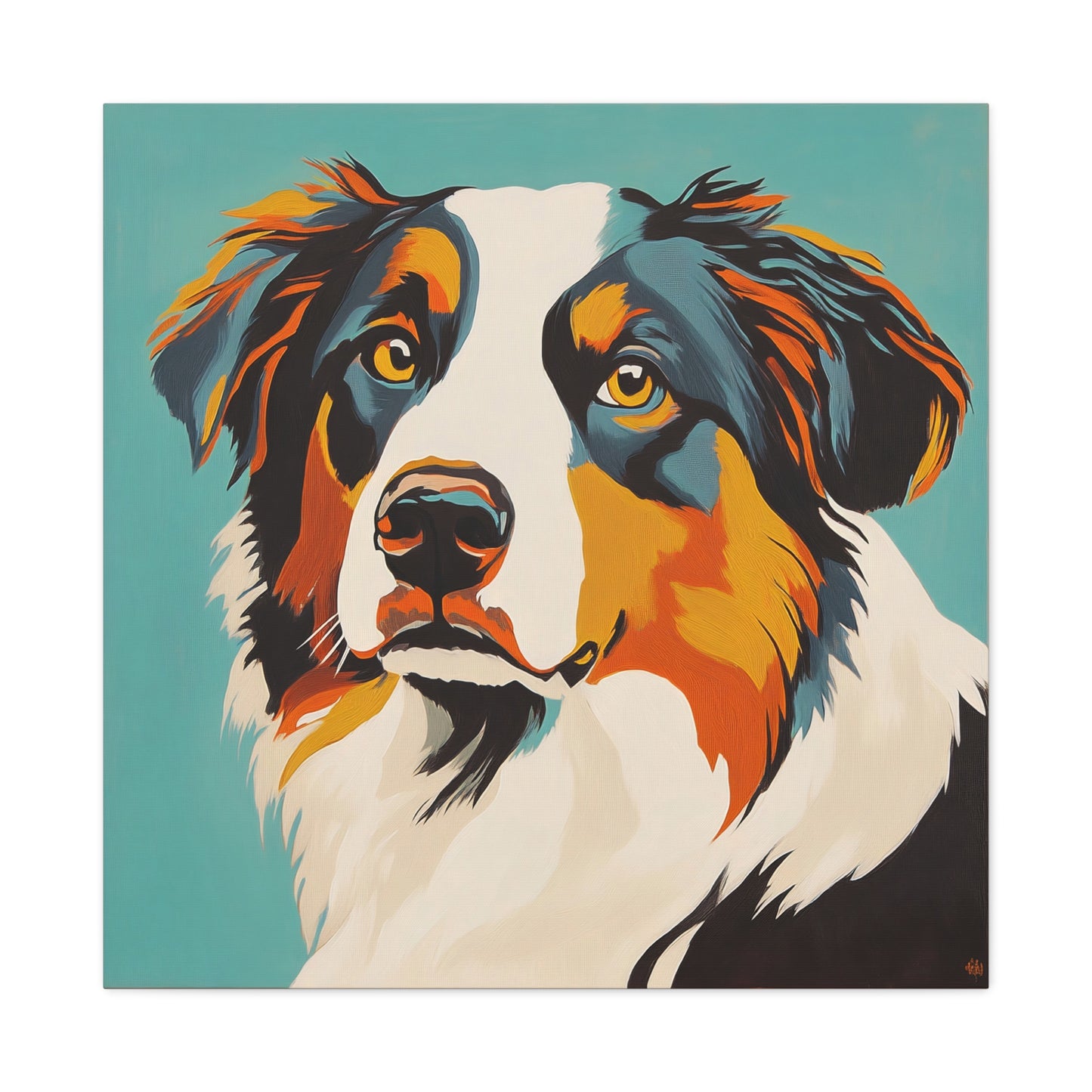 Mid Century Modern Aussie Canvas Wall Art, Home Decor, Pet Lover Gift, Dog Art, Animal Lover Decor