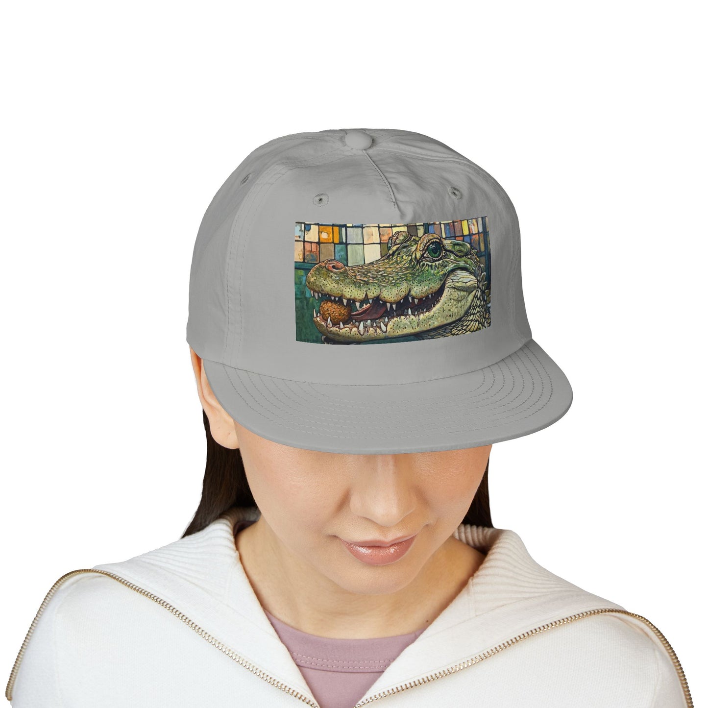 Alligator Bites Surf Cap, Beach Hat, Summer Accessory, Cute Gift, Outdoor Recreation, Unique Beach Style