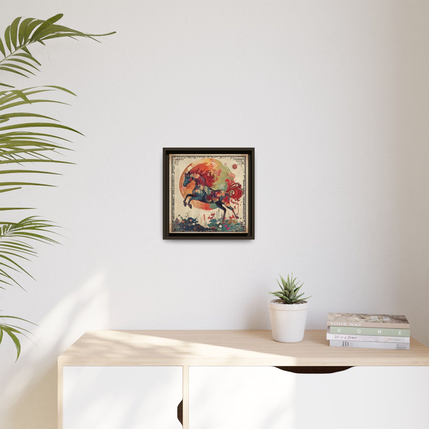 Fire Horse Year Matte Canvas Framed Print
