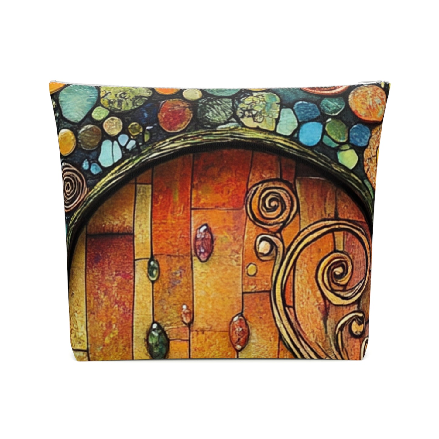 Fairy Door Artistic Cotton Cosmetic Bag, Colorful Art Pouch, Makeup Organizer, Travel Essentials, Gift for Her, Festival Ready