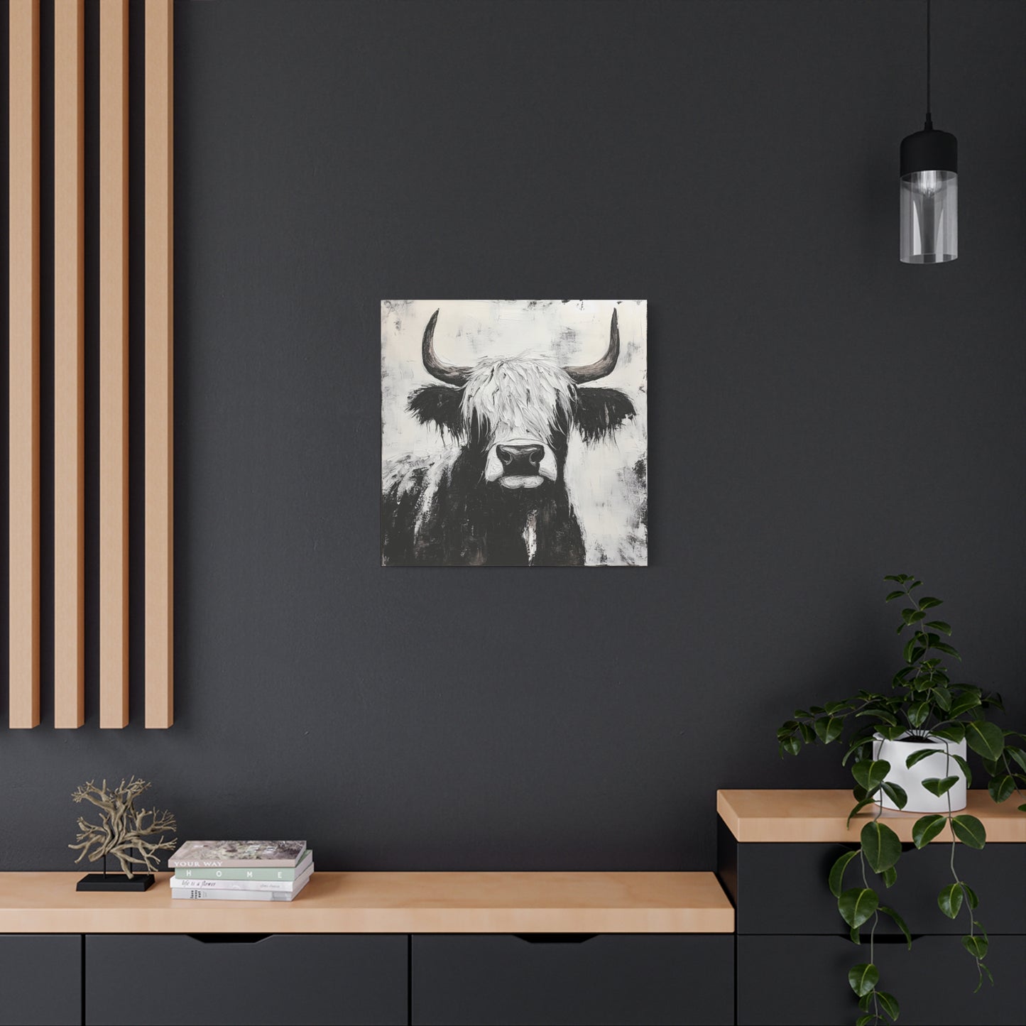 Black and White Highland Cow Wall Art Canvas, Farmhouse Decor, Black and White Animal Print, Modern Home Decoration, Gift for Cow Lovers, Country Style [...]