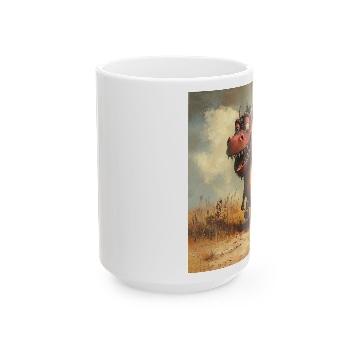 Dragon Ass Ceramic Mug - Whimsical Gift for Dragon Lovers, Unique Coffee Cup, Funny Tea Mug, Cute Dragon Artwork, Imaginary Creatures