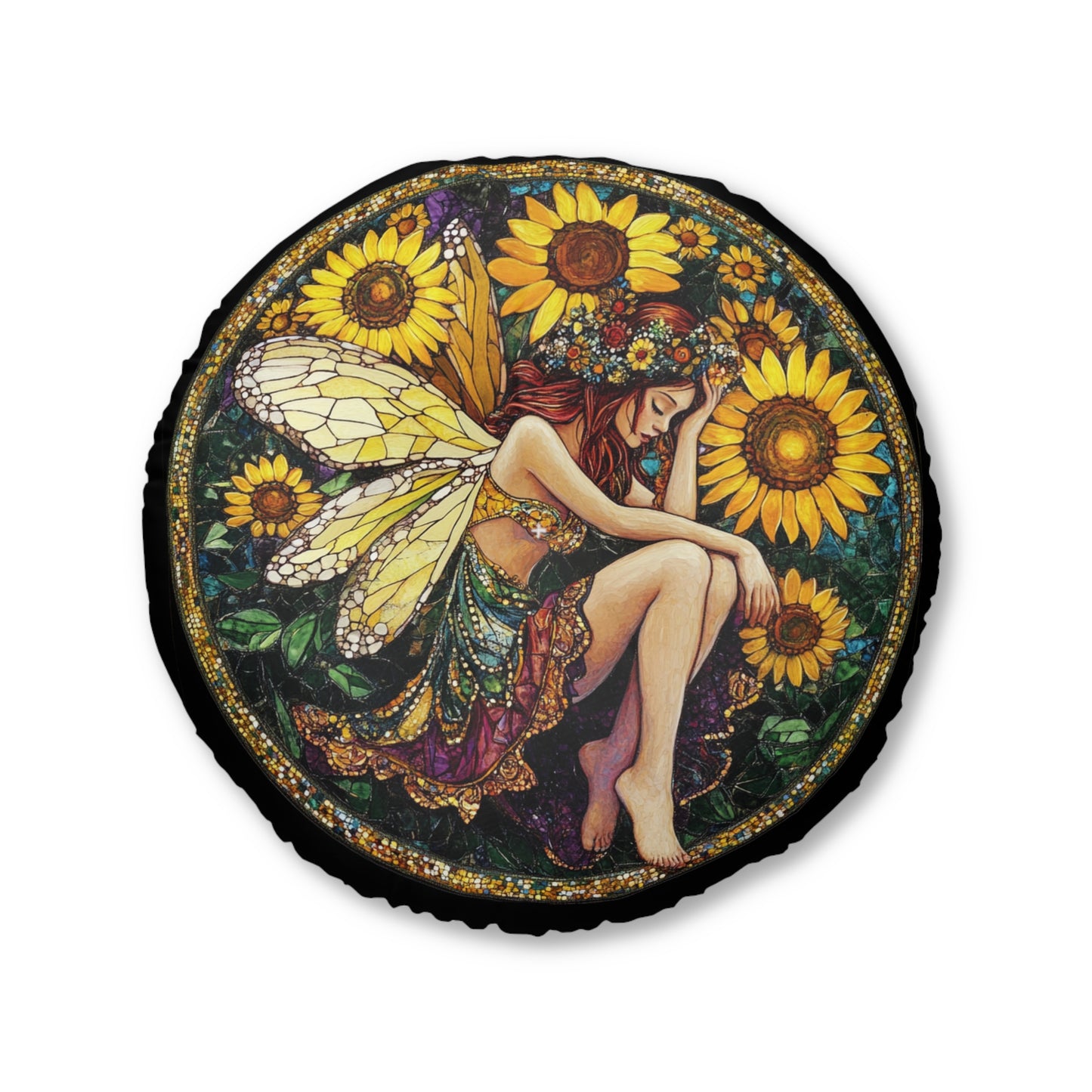 Sunflower Fairy Tufted Floor Pillow, Round Sunflower Fairy Design, Cozy Home Decor, Perfect for Living Room, Gift for Nature Lovers, [...]