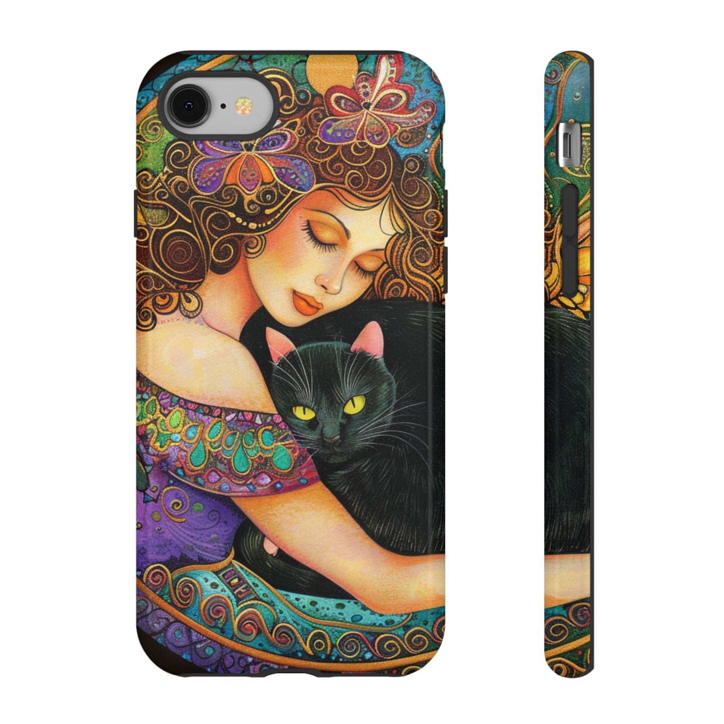 Colorful Cat Art Phone Case, Tough Phone Cover for Cat Lovers, Gift for Pet Owners, Artistic Mobile Case, Cute Cat Design