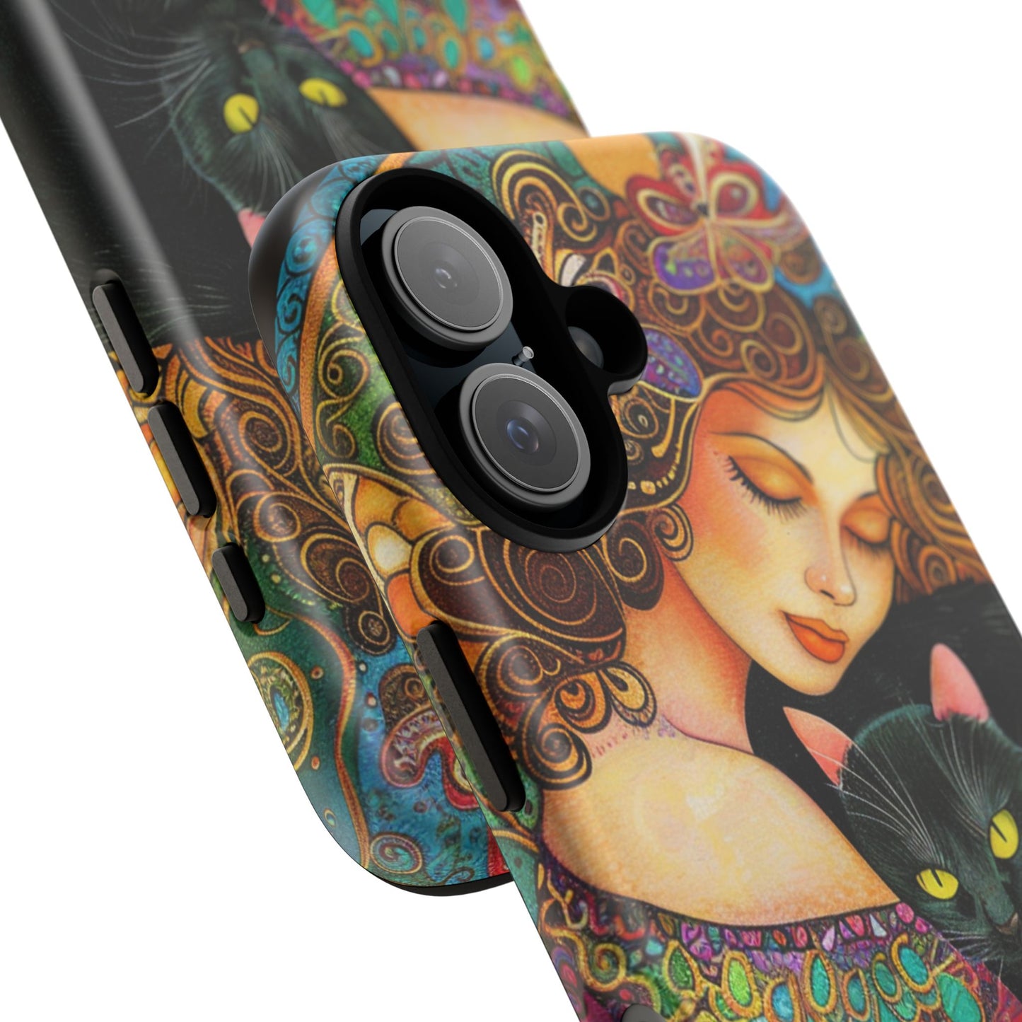 Colorful Cat Art Phone Case, Tough Phone Cover for Cat Lovers, Gift for Pet Owners, Artistic Mobile Case, Cute Cat Design