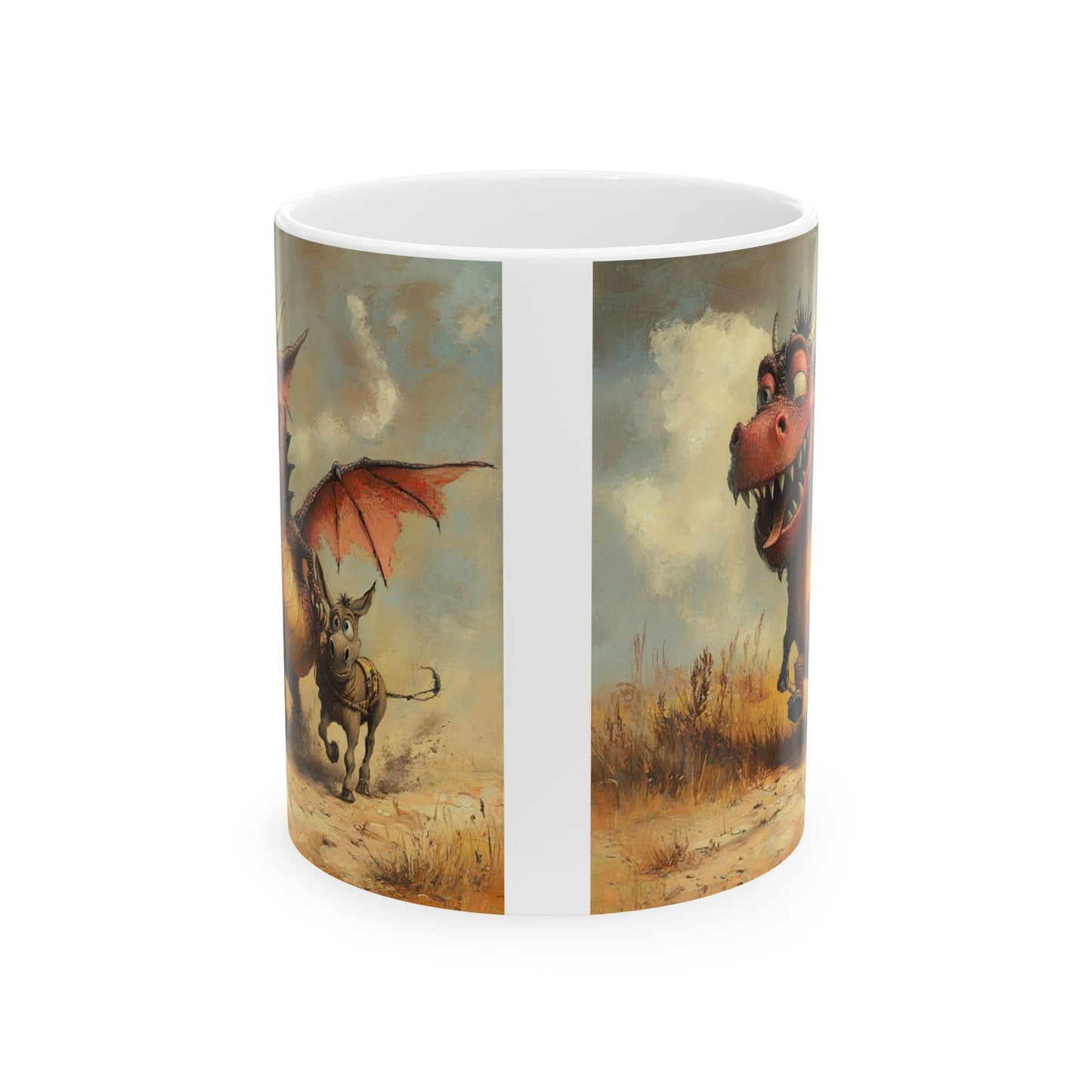 Dragon Ass Ceramic Mug - Whimsical Gift for Dragon Lovers, Unique Coffee Cup, Funny Tea Mug, Cute Dragon Artwork, Imaginary Creatures