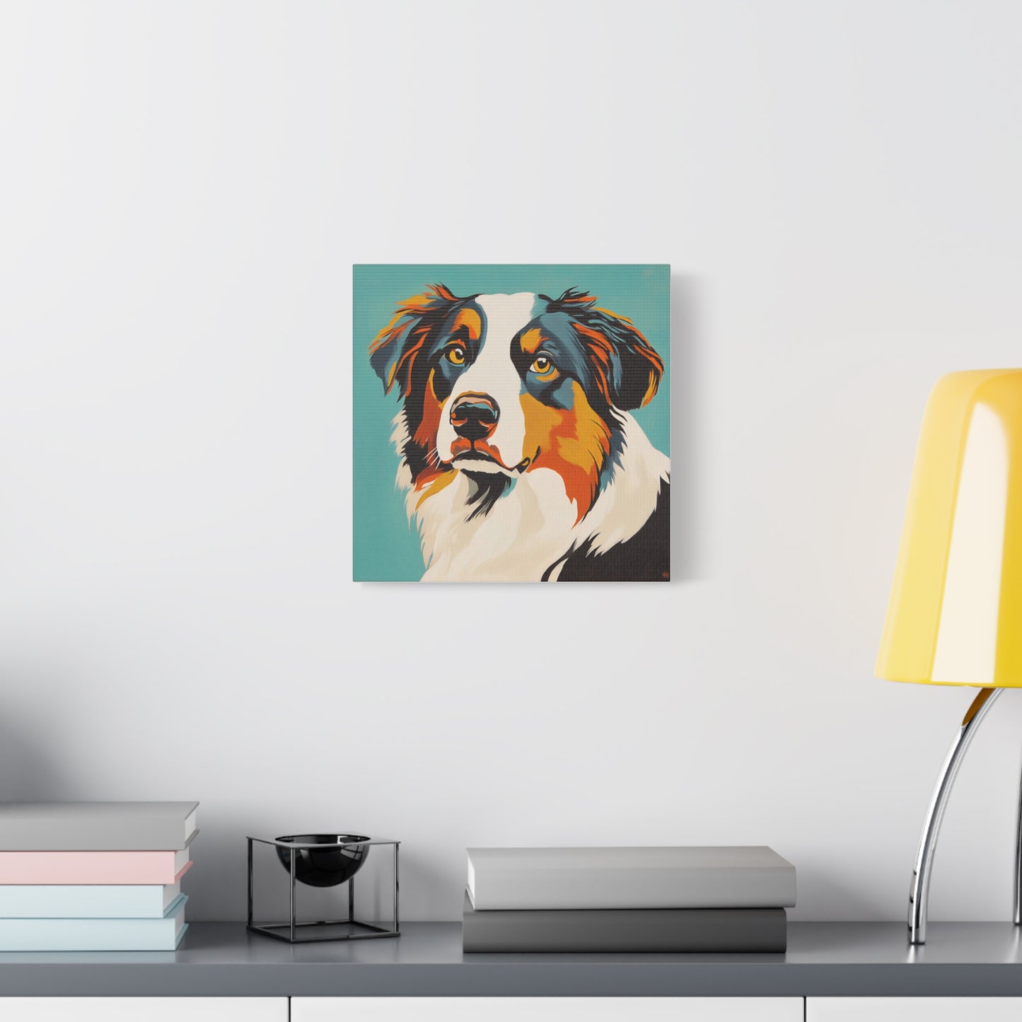 Mid Century Modern Aussie Canvas Wall Art, Home Decor, Pet Lover Gift, Dog Art, Animal Lover Decor